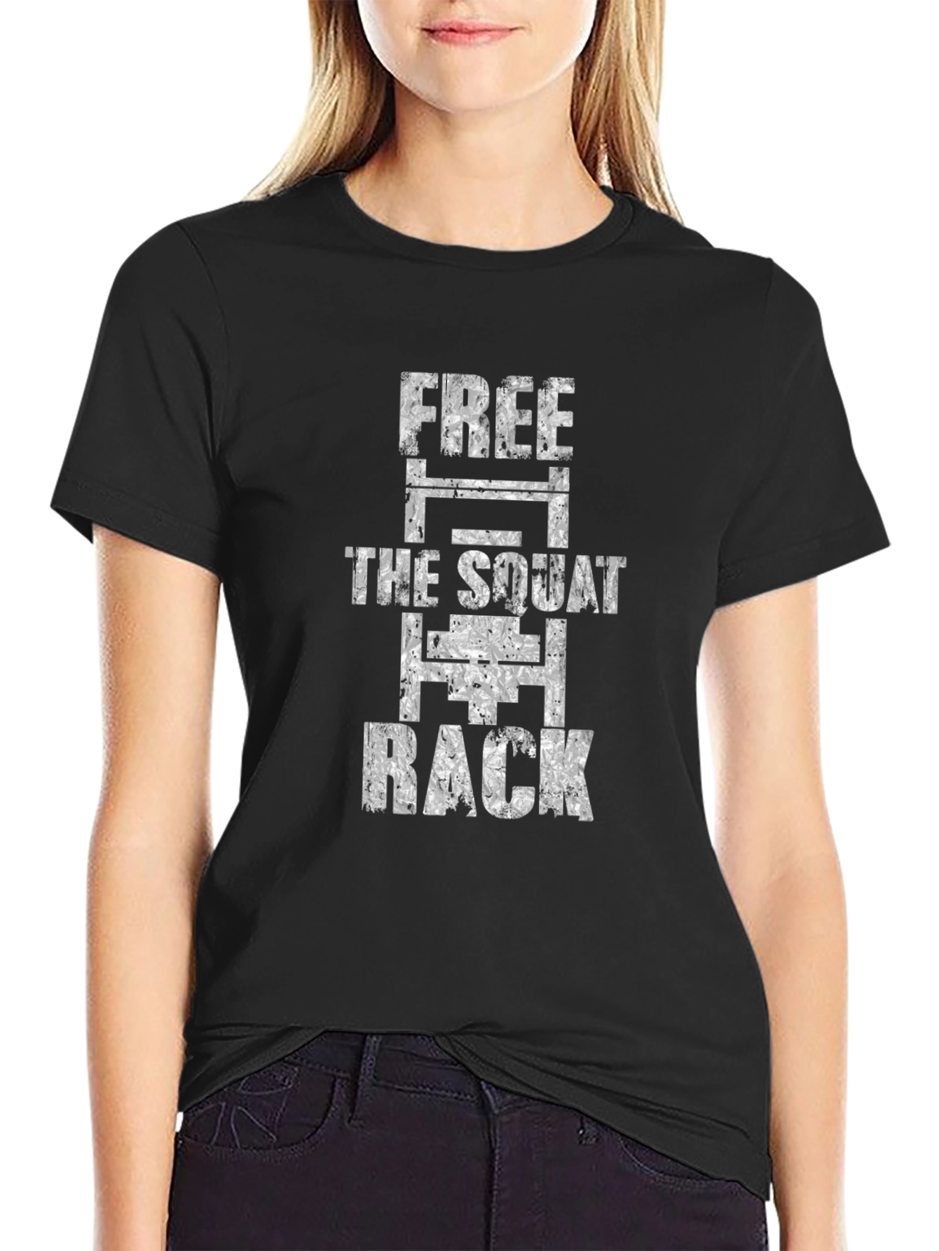 Free The Squat Rack Black Graphic Tee