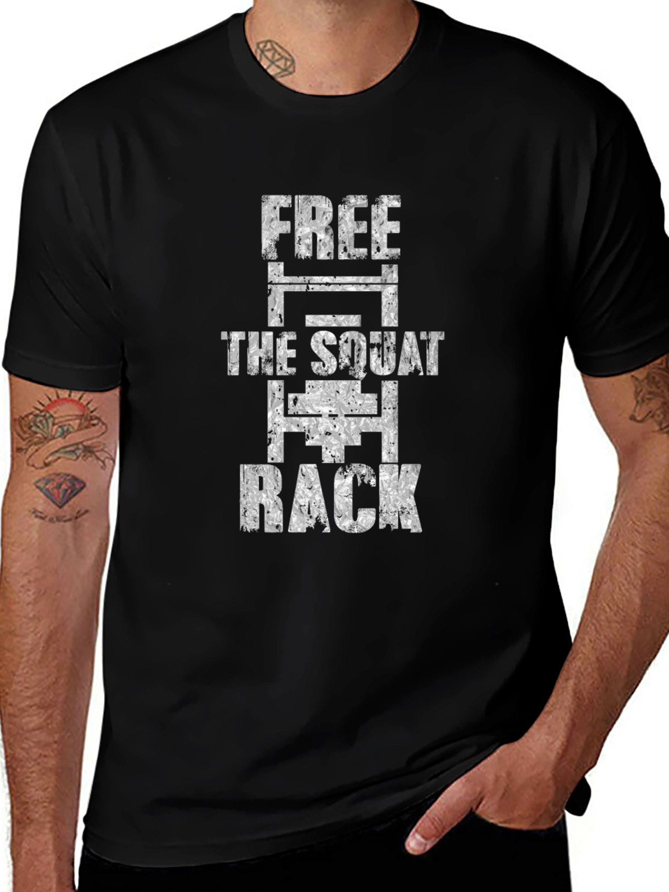 Free The Squat Rack Black Graphic Tee