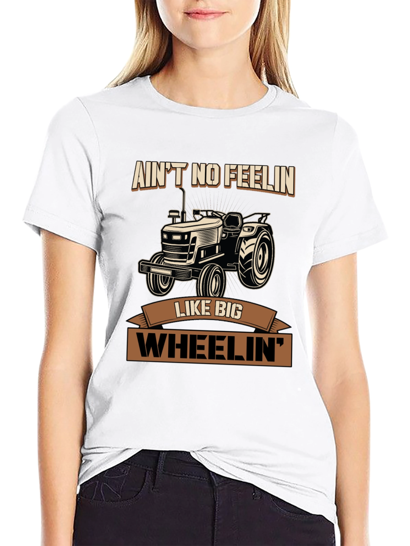 Aint No Feelin Like Big Wheelin Tractor Graphic Tee