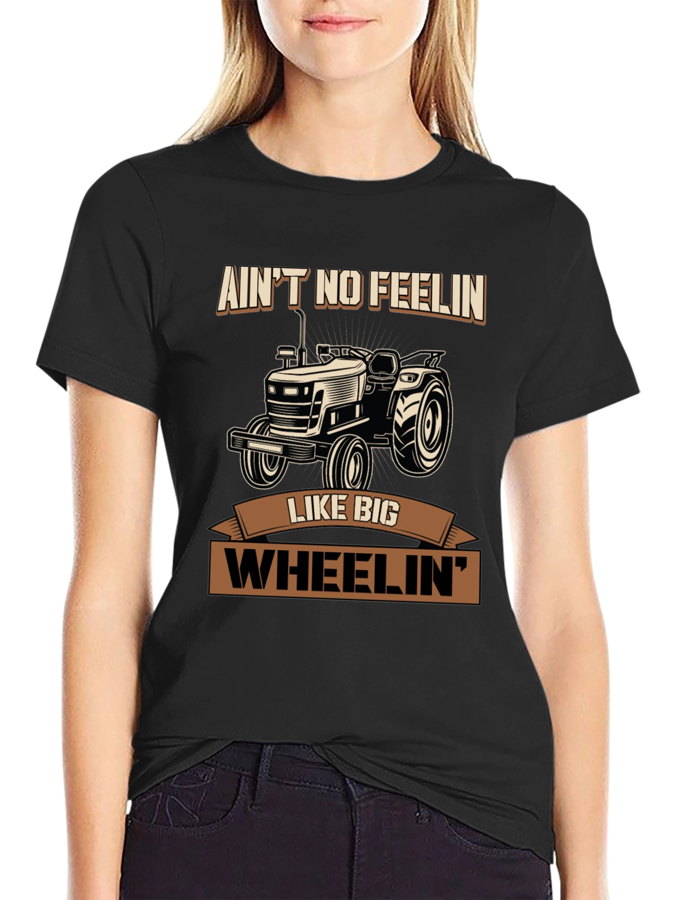 Aint No Feelin Like Big Wheelin Tractor Graphic Tee