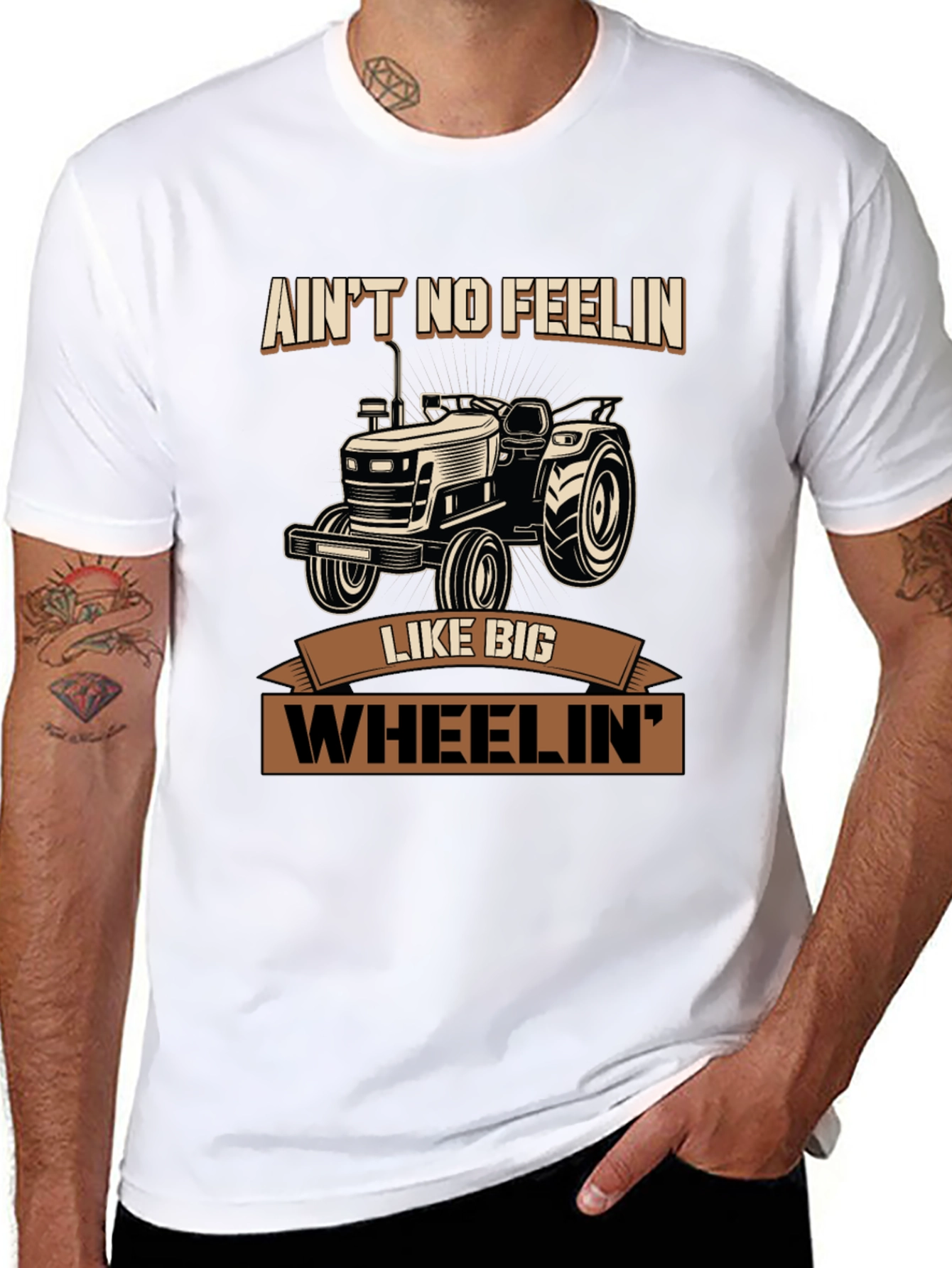 Aint No Feelin Like Big Wheelin Tractor Graphic Tee