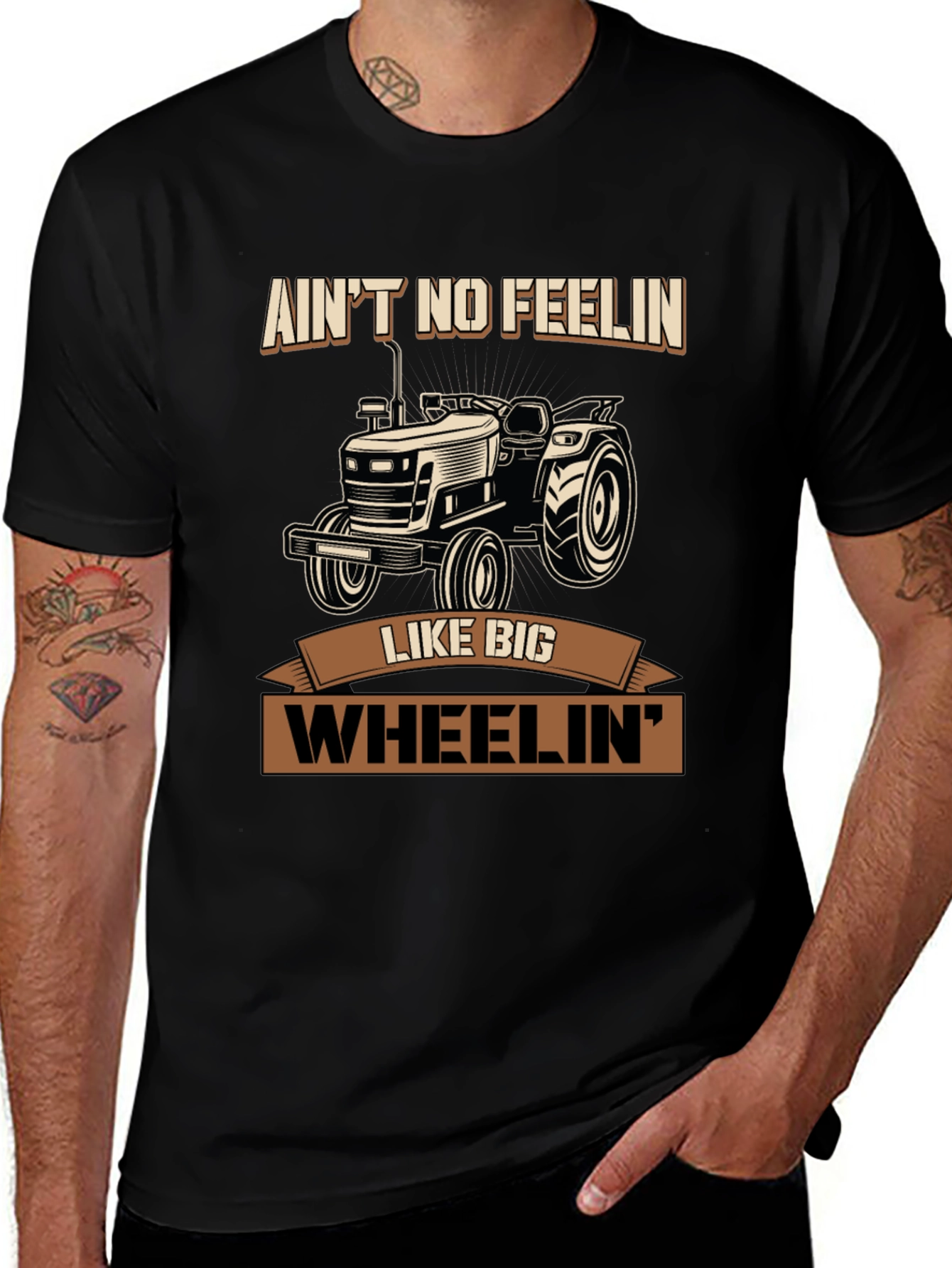 Aint No Feelin Like Big Wheelin Tractor Graphic Tee