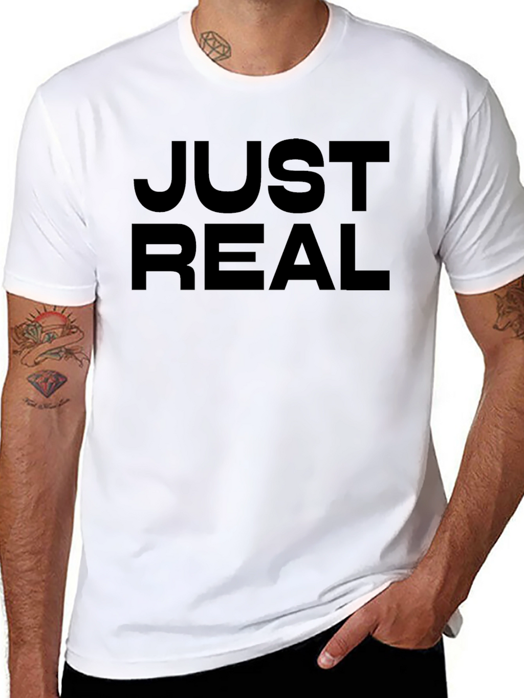 Just Real Black Graphic Tee