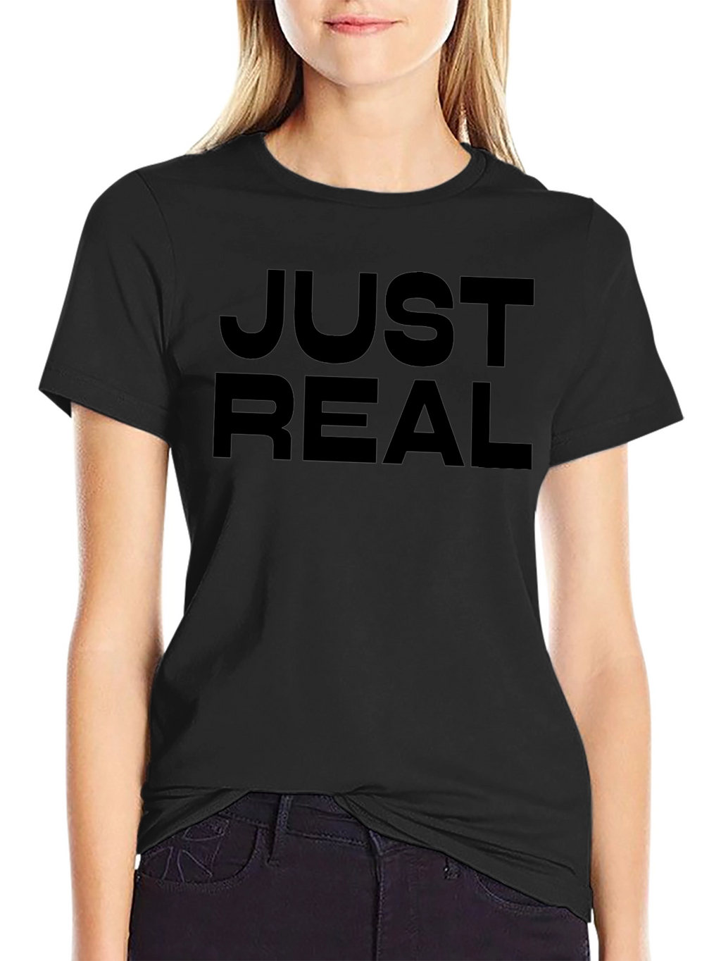 Just Real Black Graphic Tee