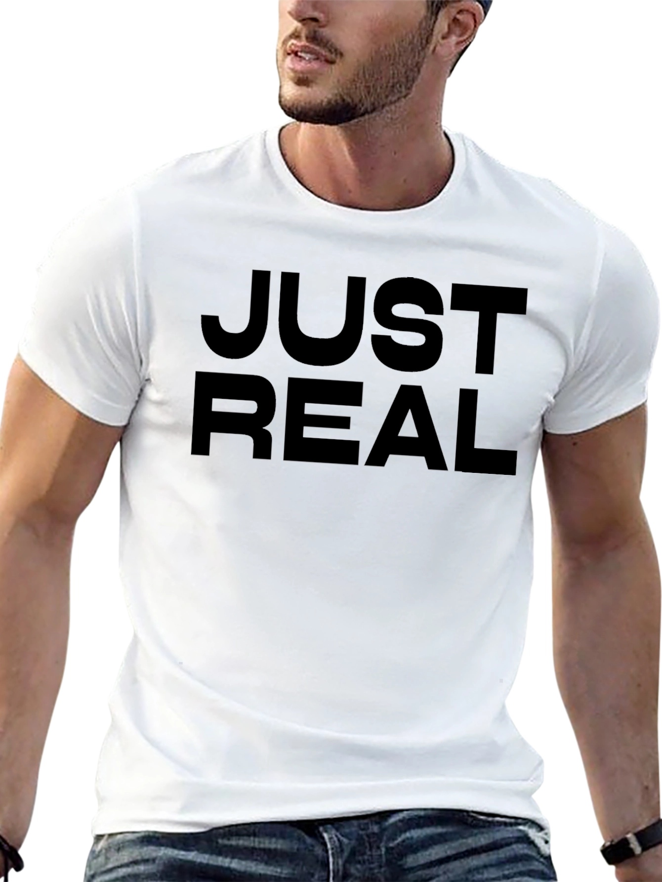 Just Real Black Graphic Tee
