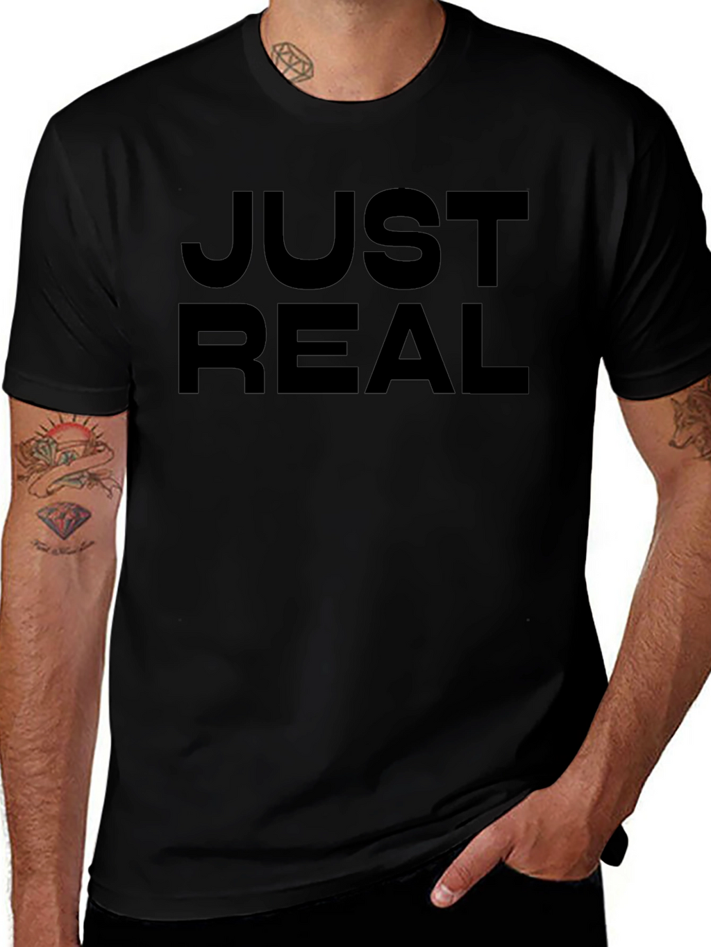 Just Real Black Graphic Tee