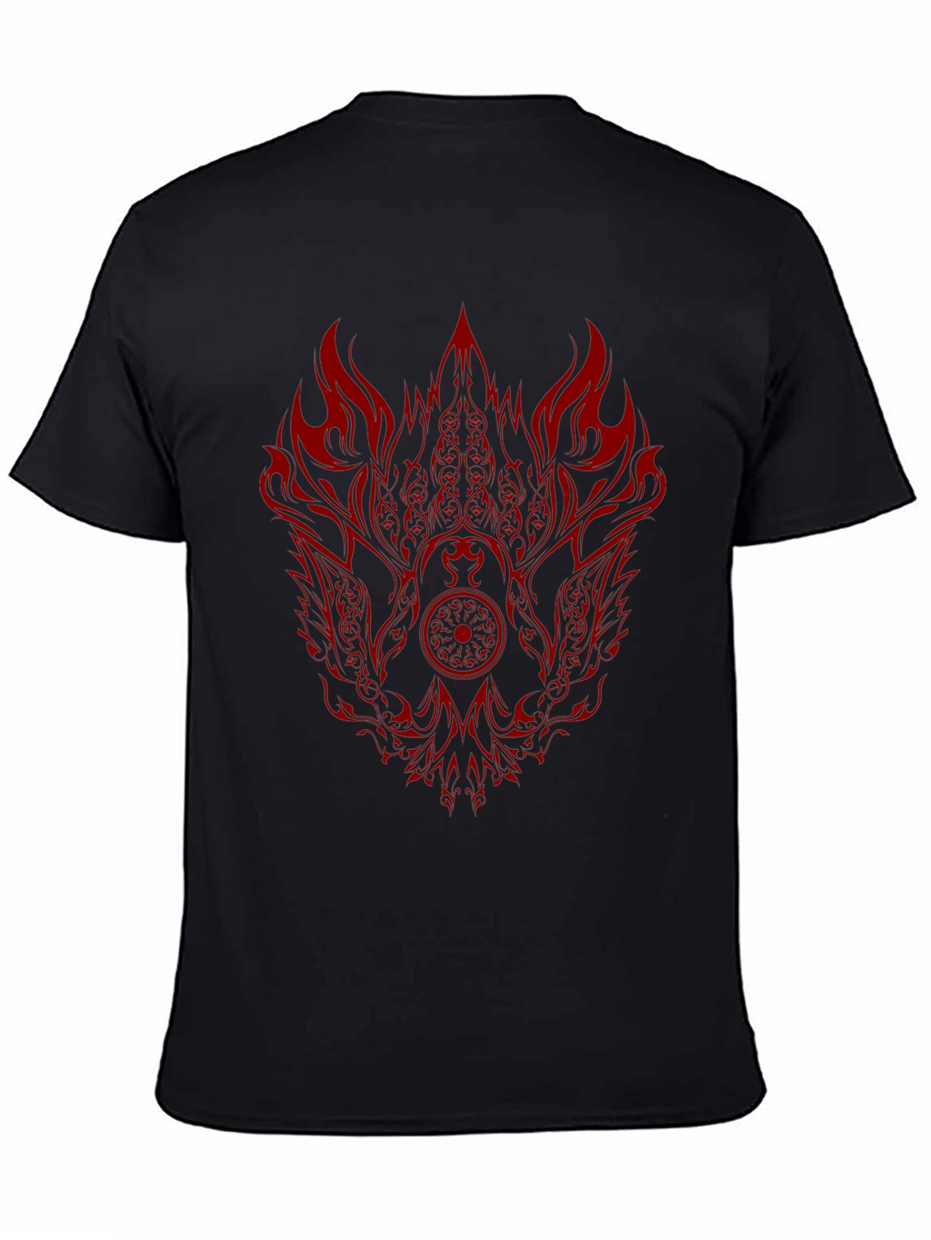 Black Tee with Red Phoenix Graphic