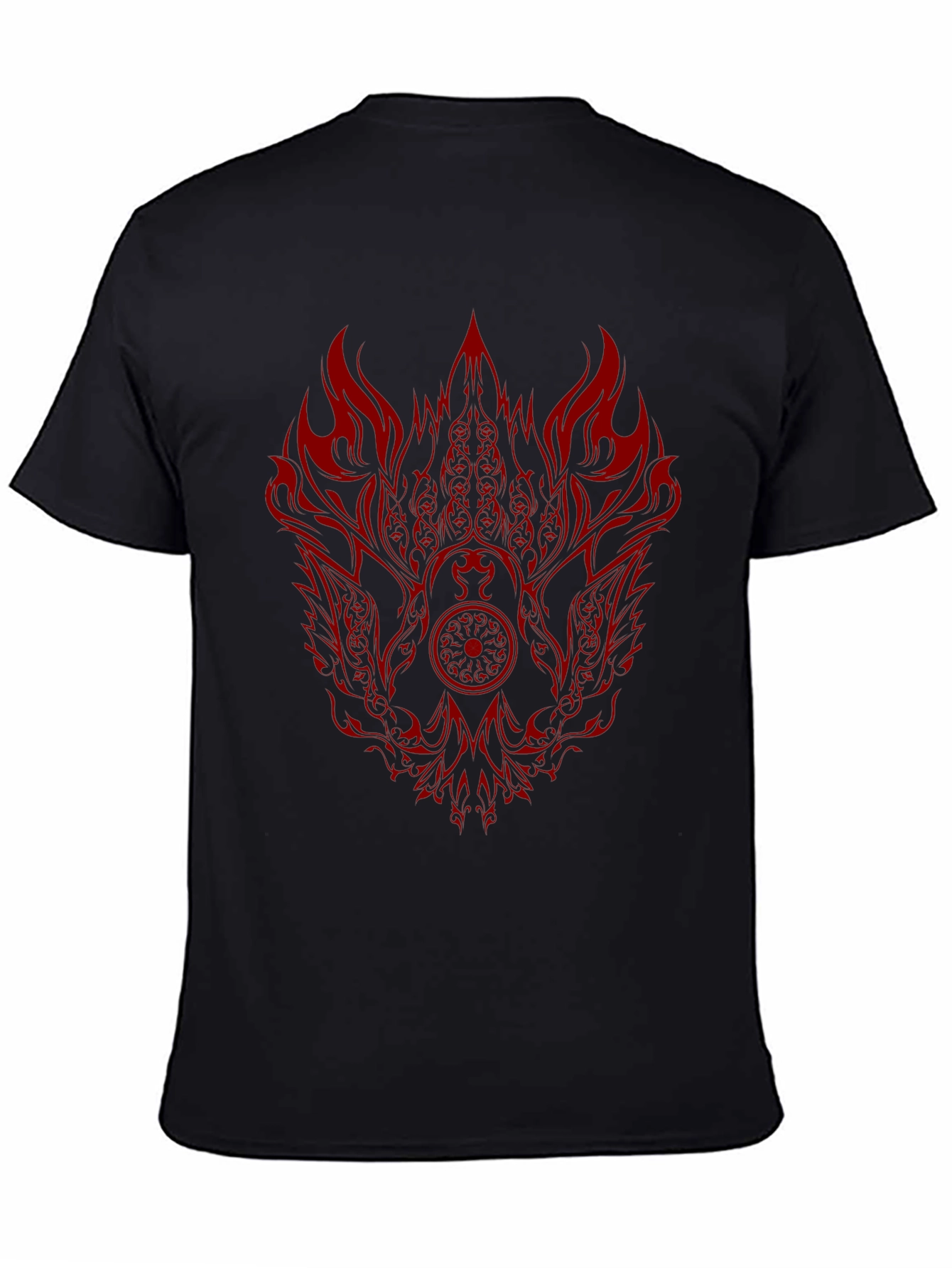 Black Tee with Red Phoenix Graphic