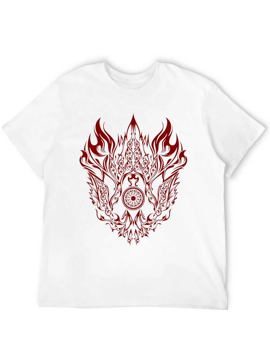 Black Tee with Red Phoenix Graphic