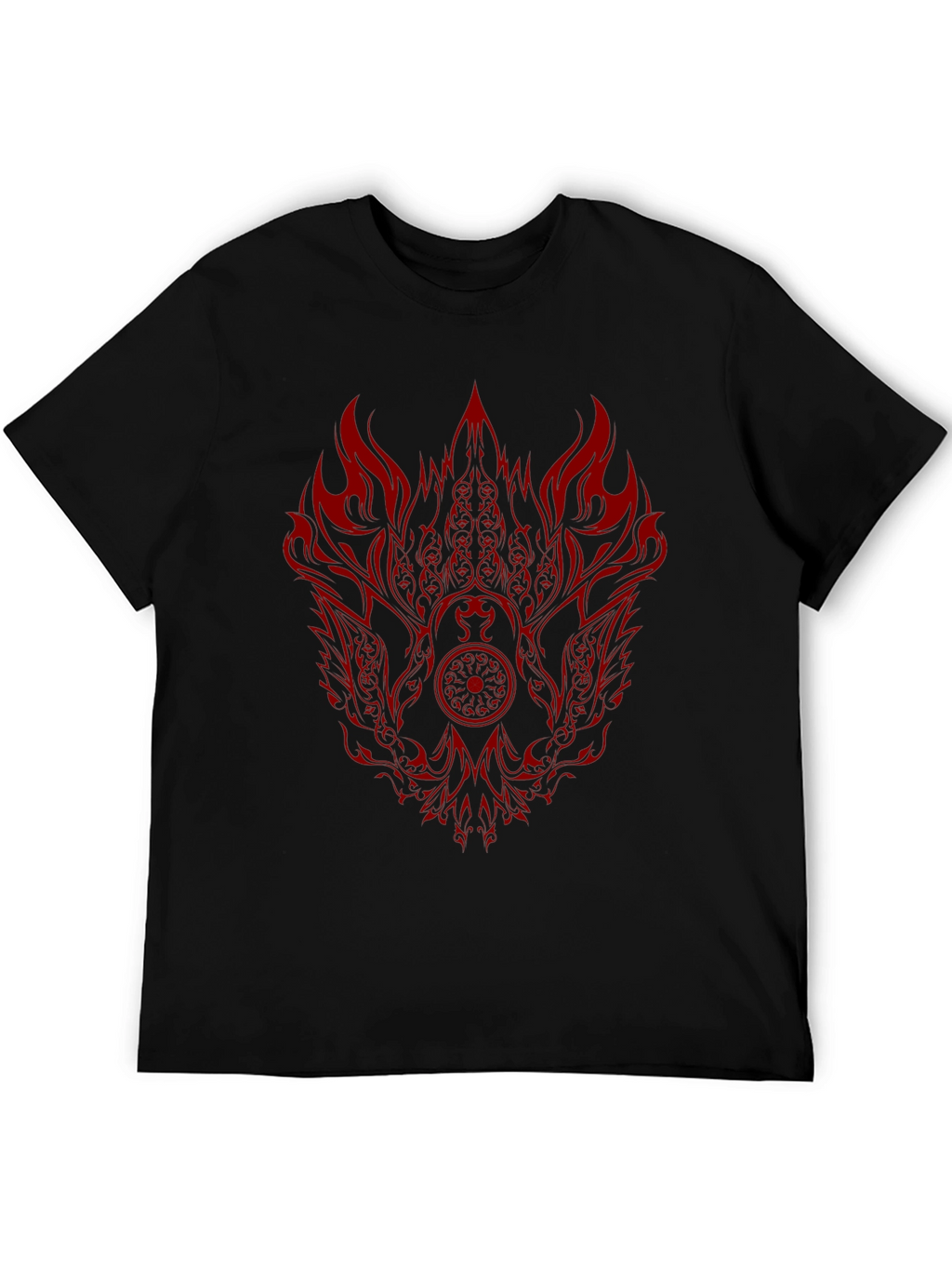 Black Tee with Red Phoenix Graphic