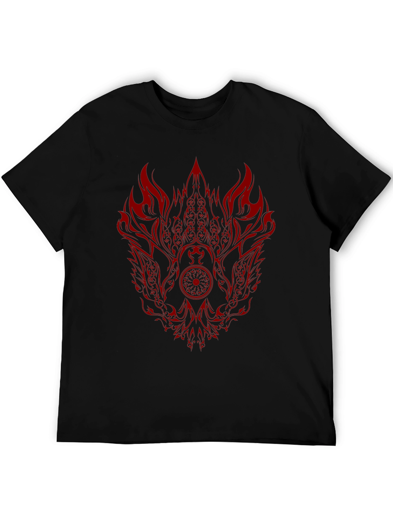 Black Tee with Red Phoenix Graphic