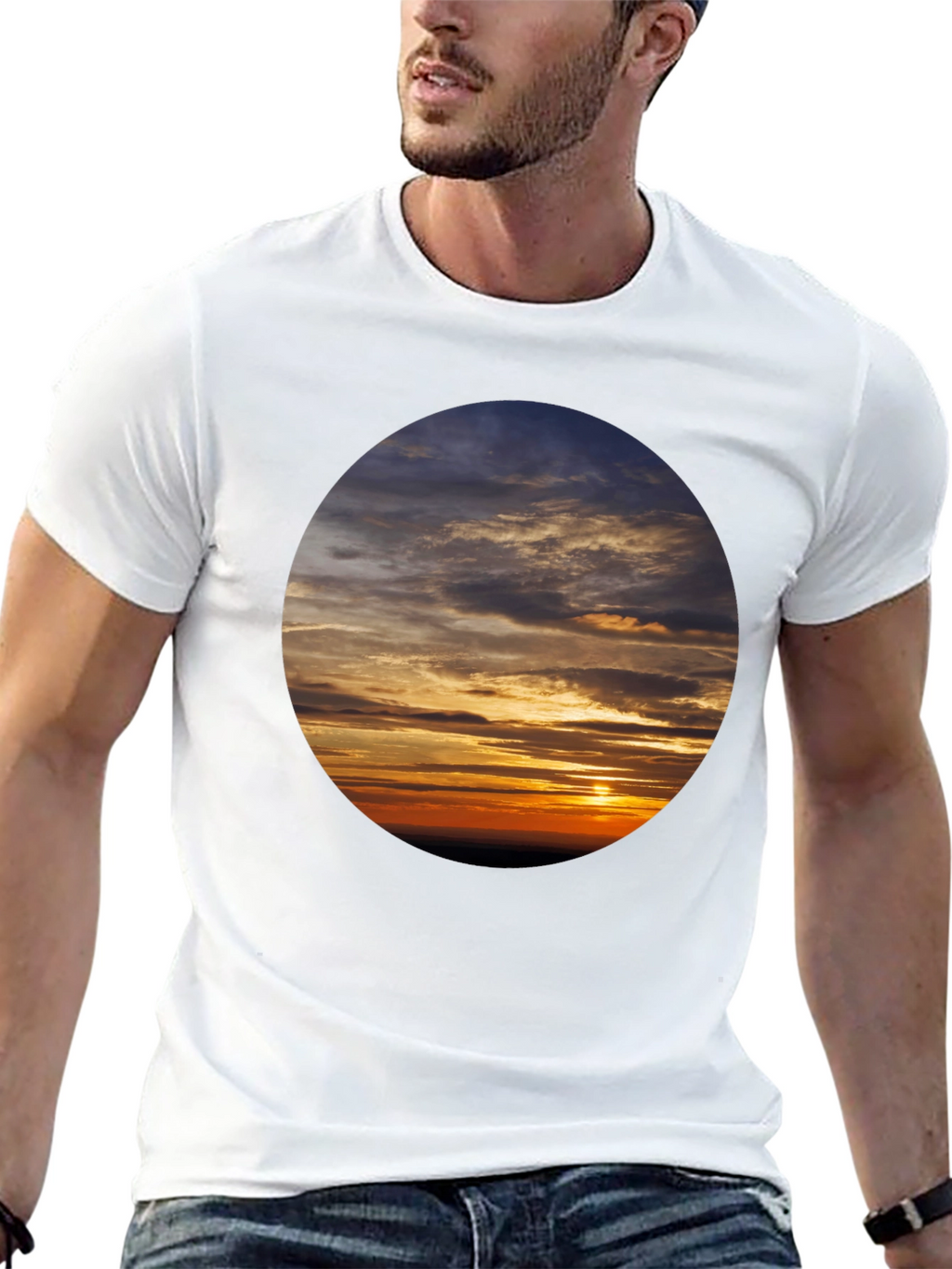 Sunset Sky Graphic Tee - Soft Cotton Casual Shirt