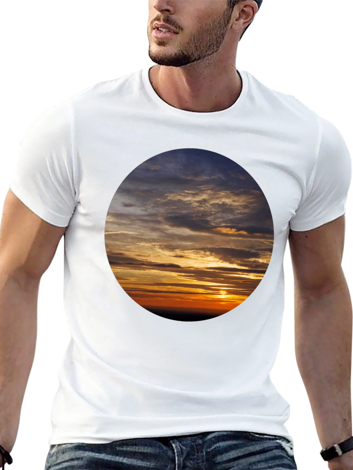 Sunset Sky Graphic Tee - Soft Cotton Casual Shirt