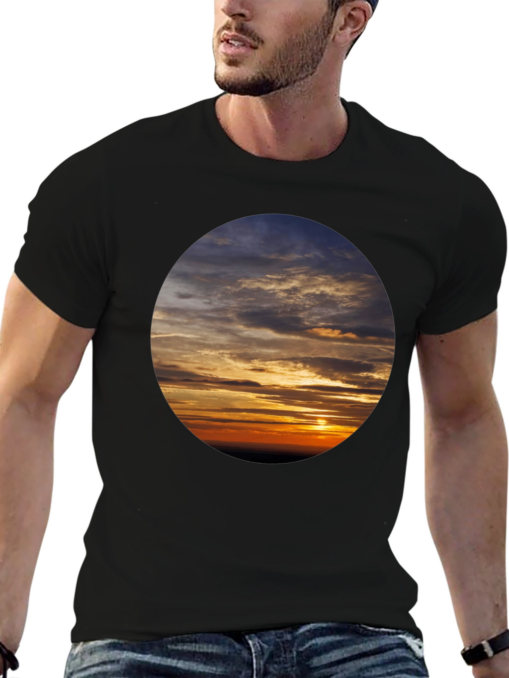 Sunset Sky Graphic Tee - Soft Cotton Casual Shirt
