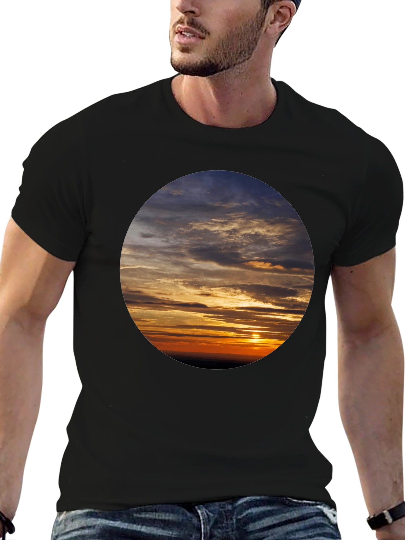 Sunset Sky Graphic Tee - Soft Cotton Casual Shirt