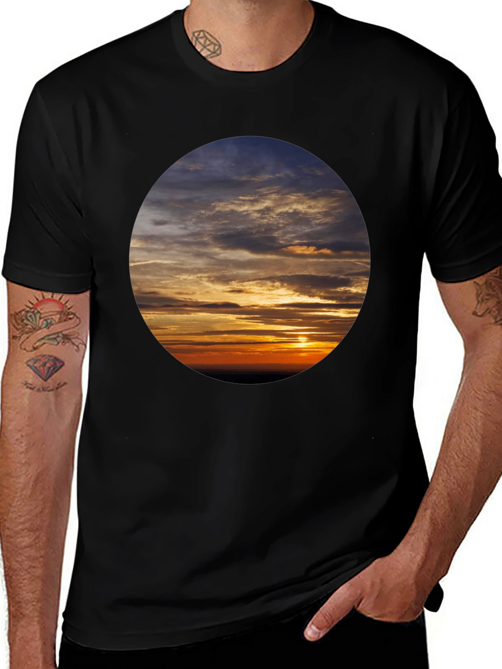 Sunset Sky Graphic Tee - Soft Cotton Casual Shirt