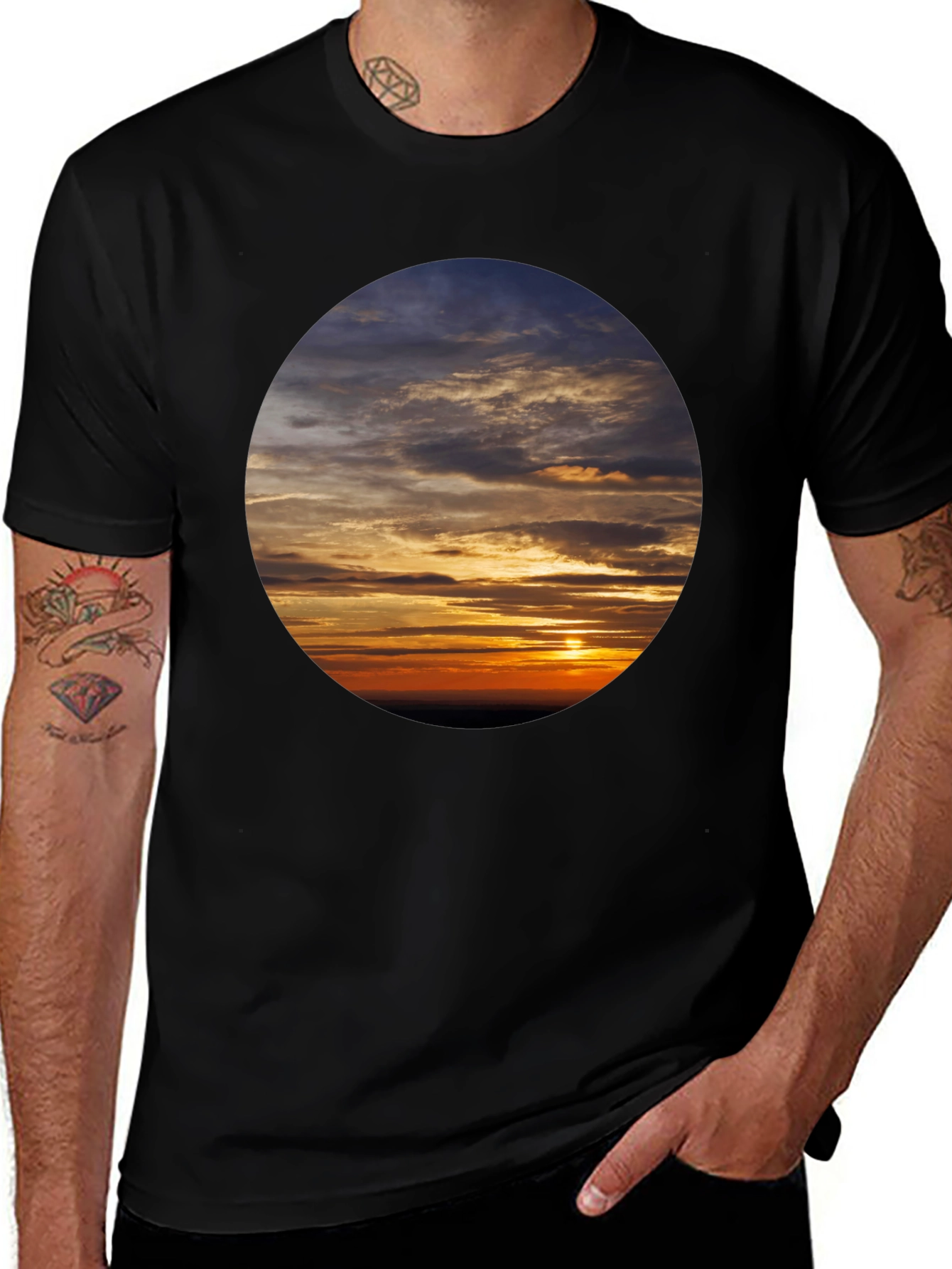 Sunset Sky Graphic Tee - Soft Cotton Casual Shirt