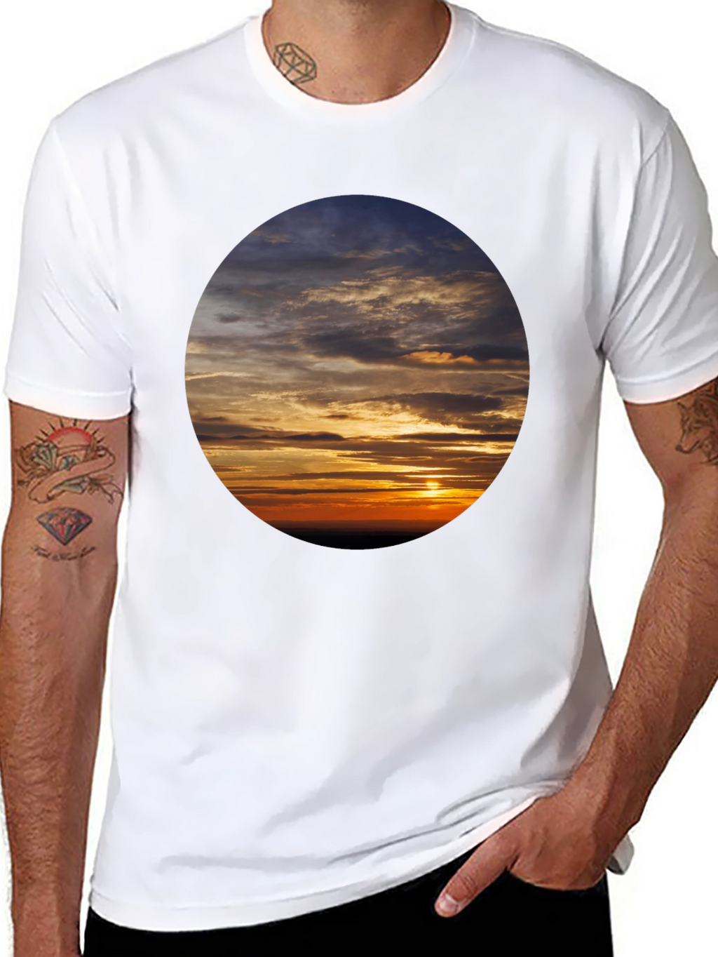 Sunset Sky Graphic Tee - Soft Cotton Casual Shirt