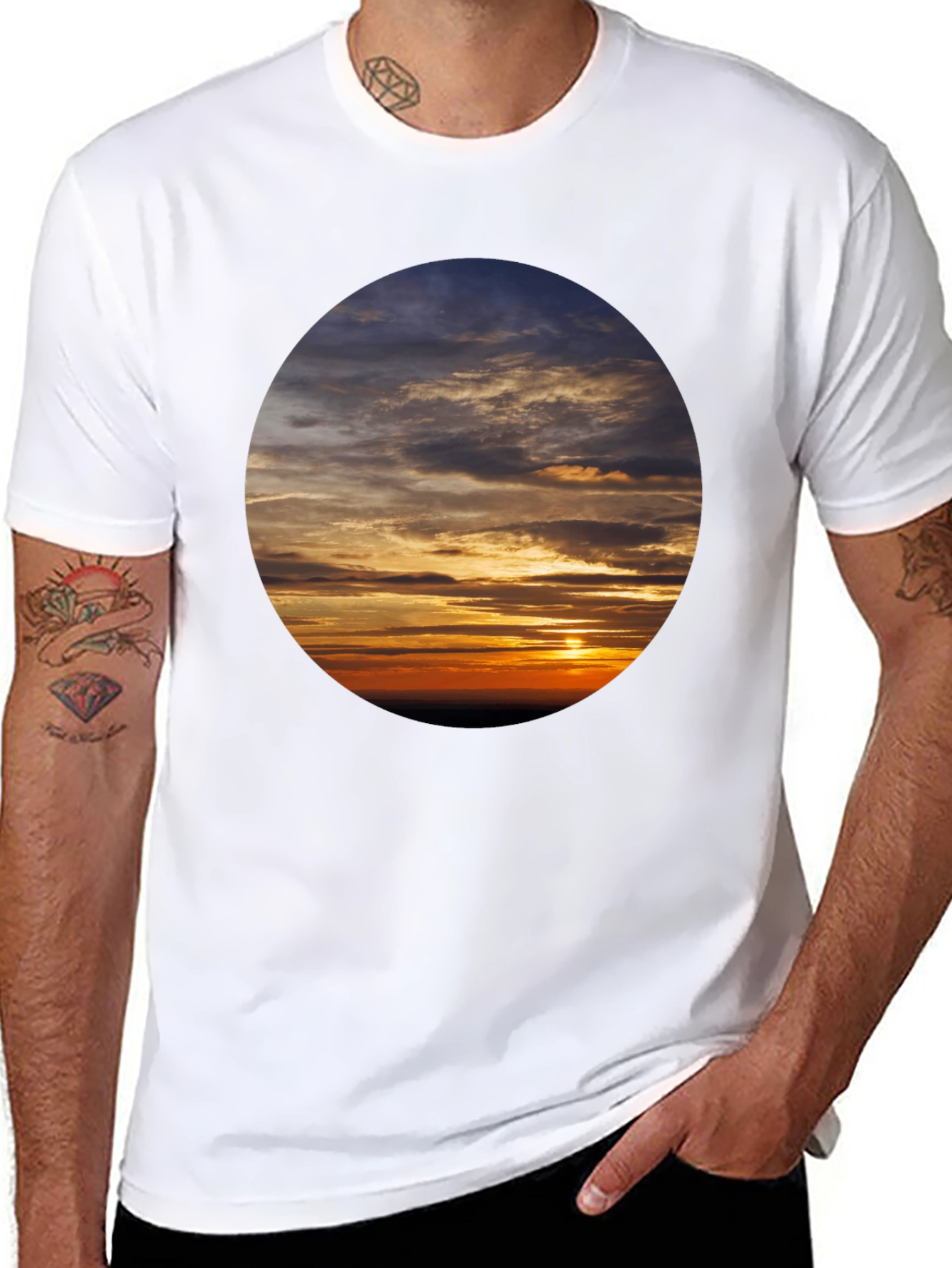Sunset Sky Graphic Tee - Soft Cotton Casual Shirt
