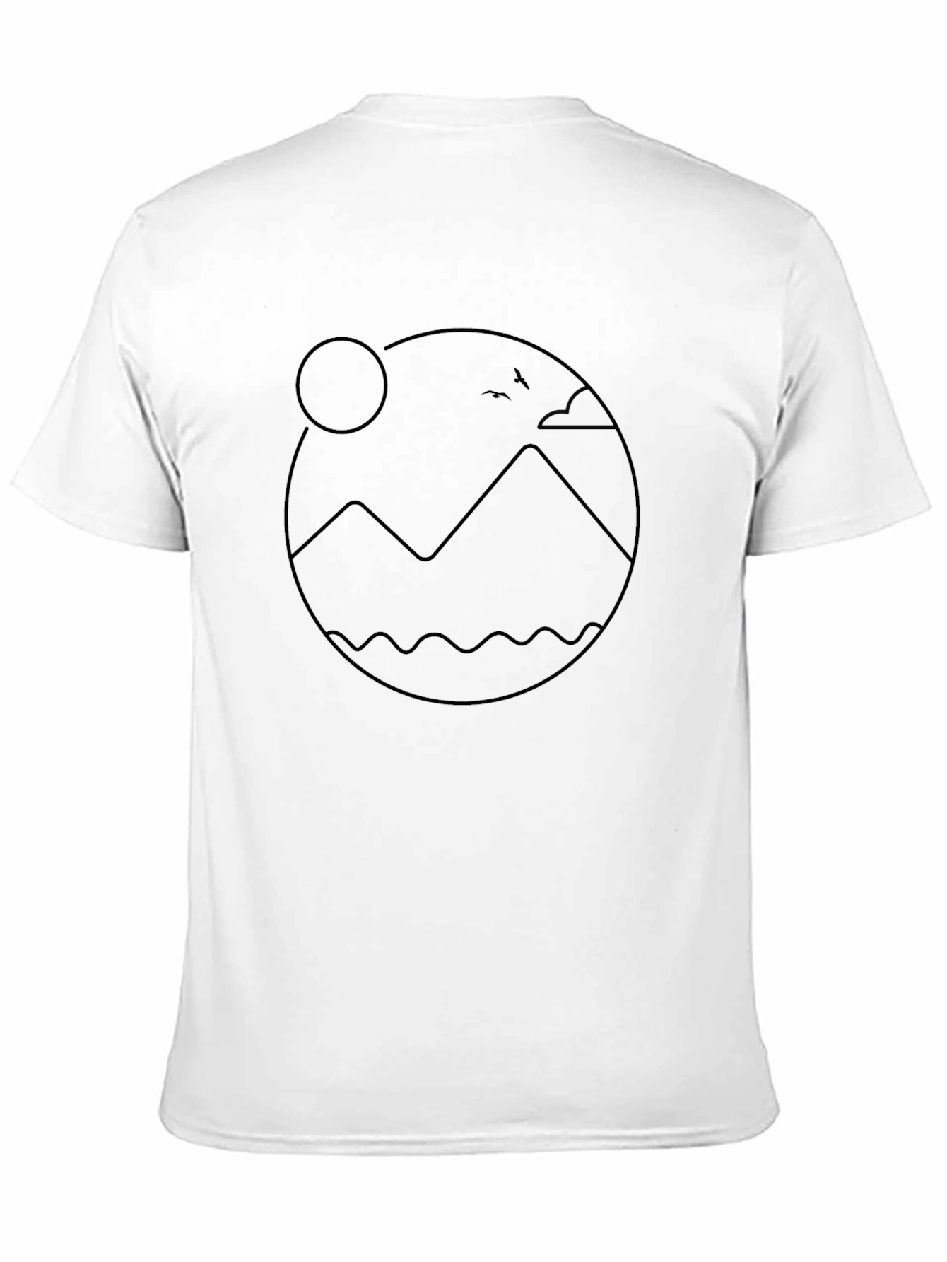 Minimalist Nature Graphic Tee - Black Cotton Blend