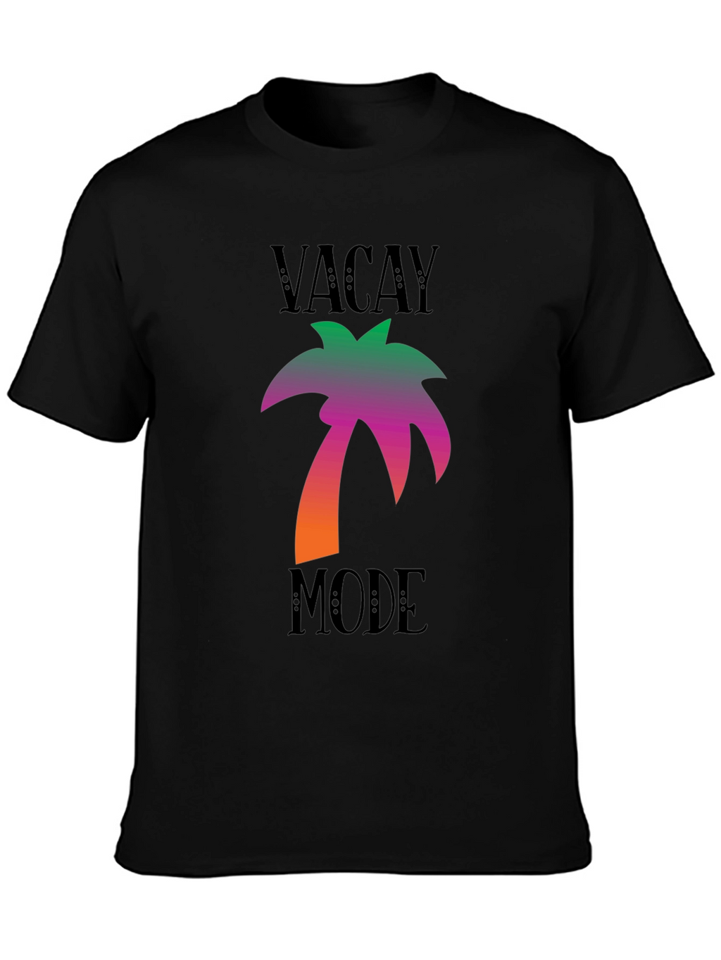 Vacay Mode Black Palm Tree Graphic Tee