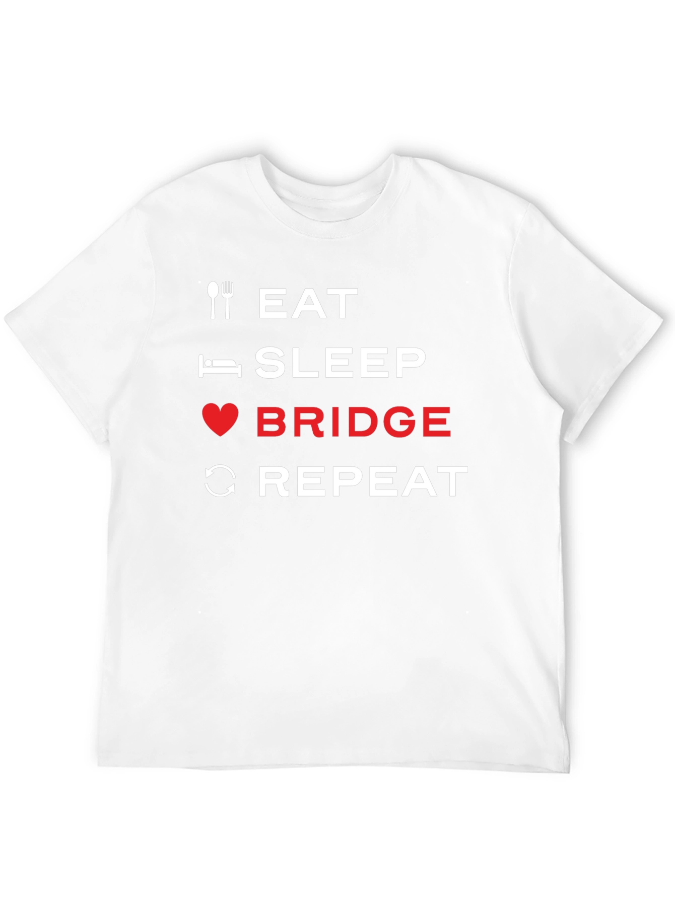Eat Sleep Bridge Repeat Black T-Shirt