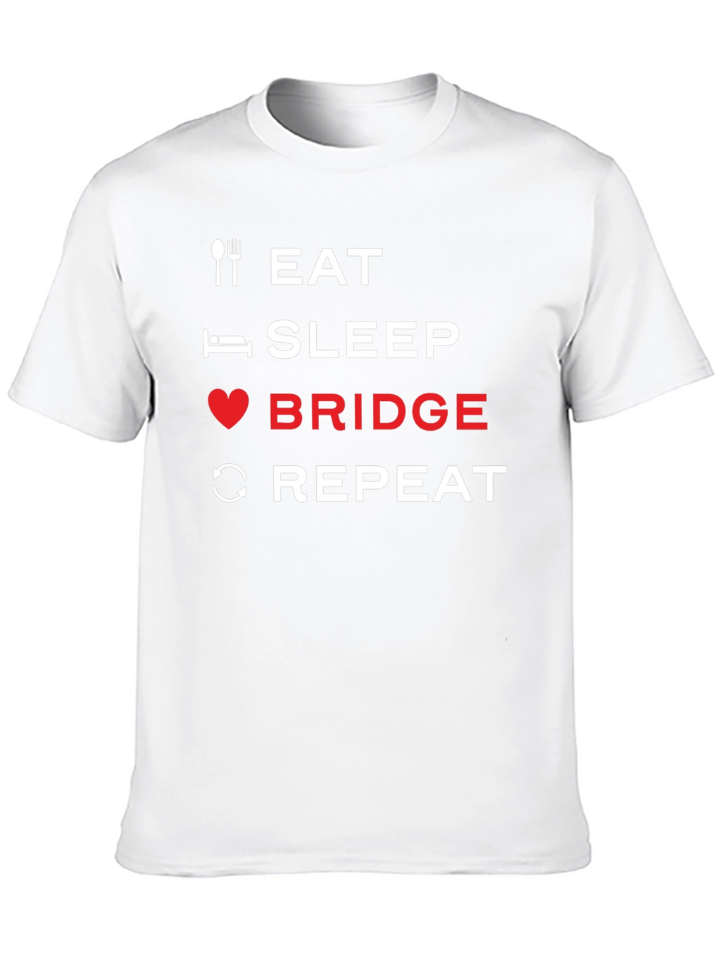 Eat Sleep Bridge Repeat Black T-Shirt