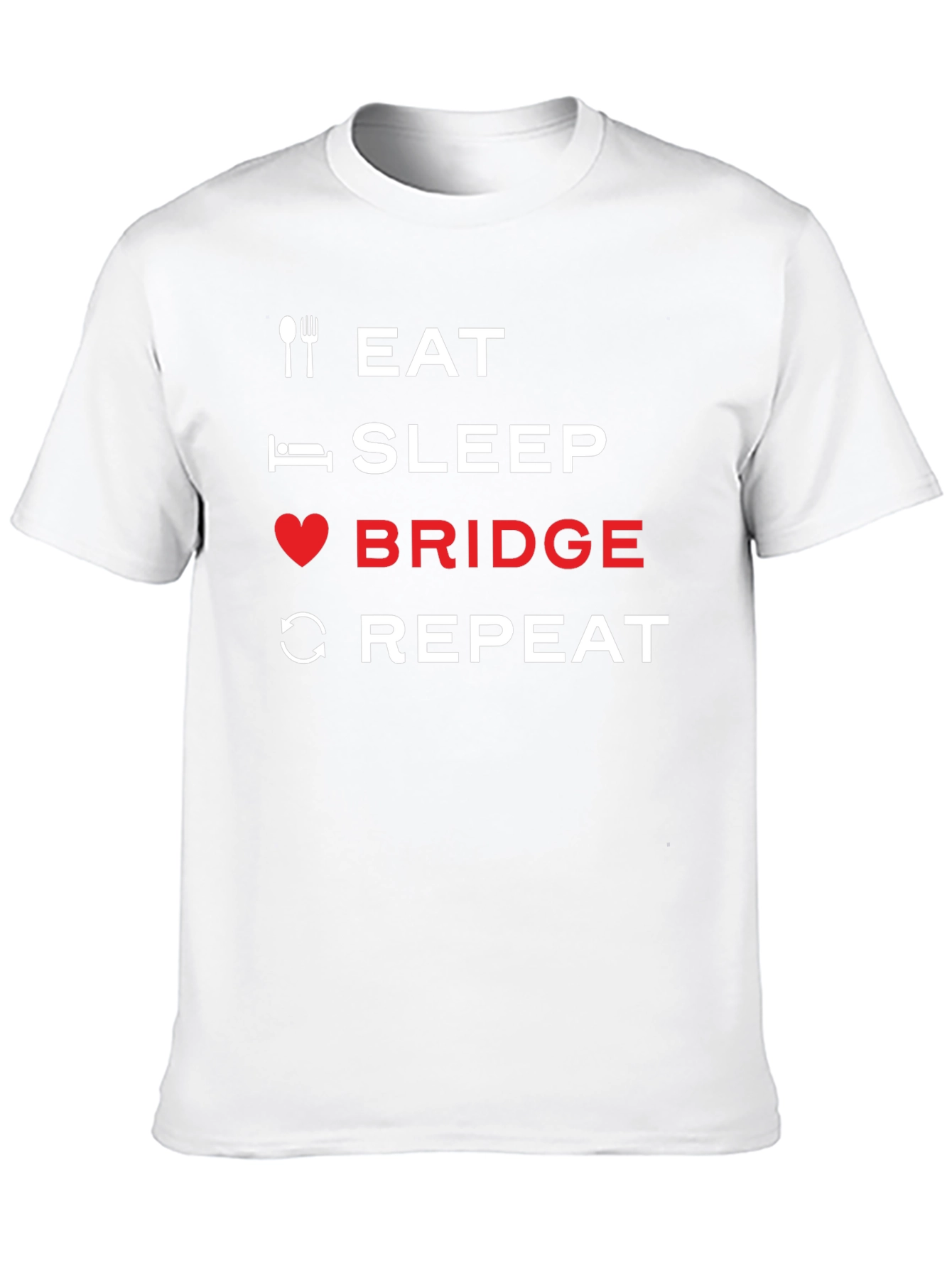 Eat Sleep Bridge Repeat Black T-Shirt