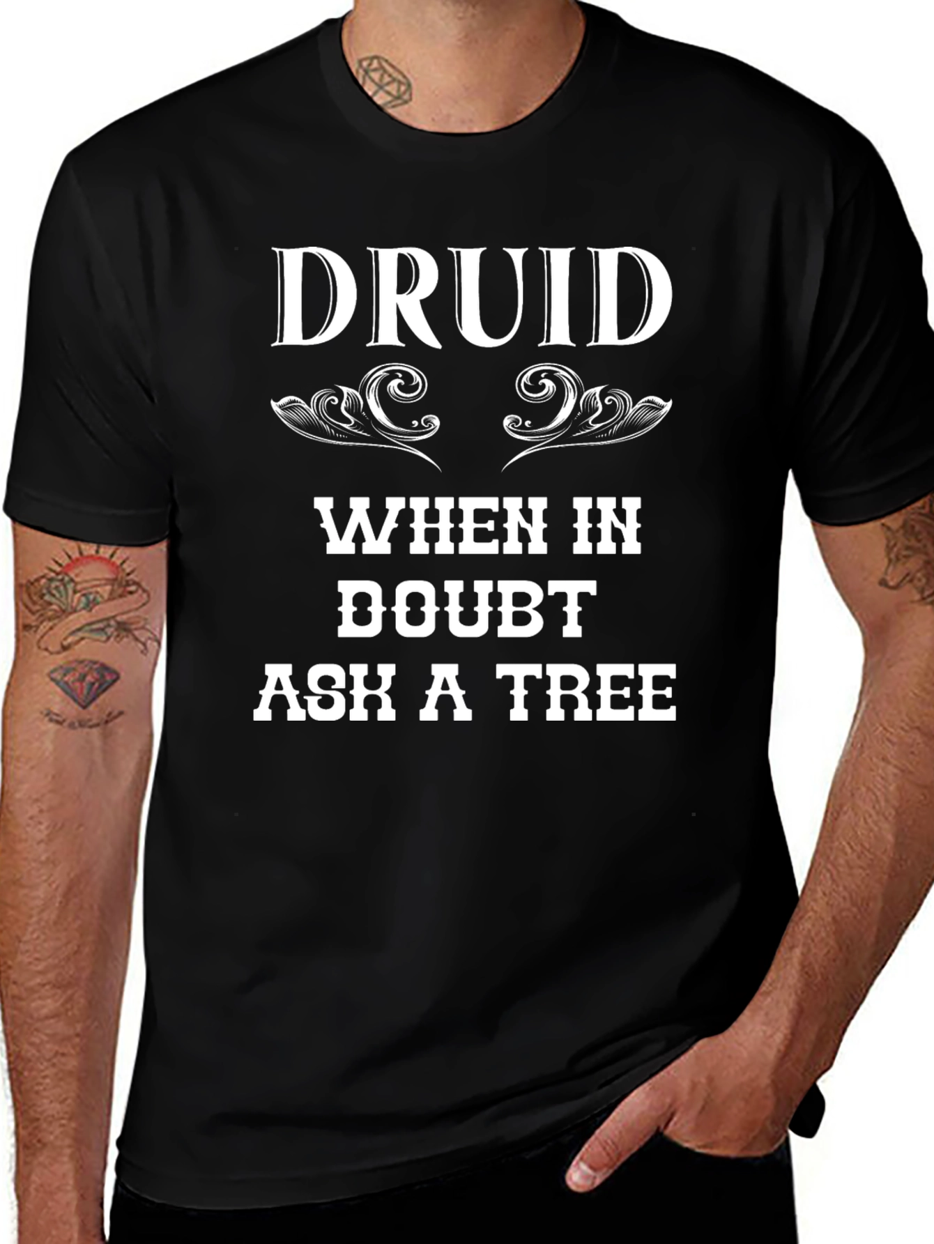 Druid Ask a Tree Graphic T-Shirt