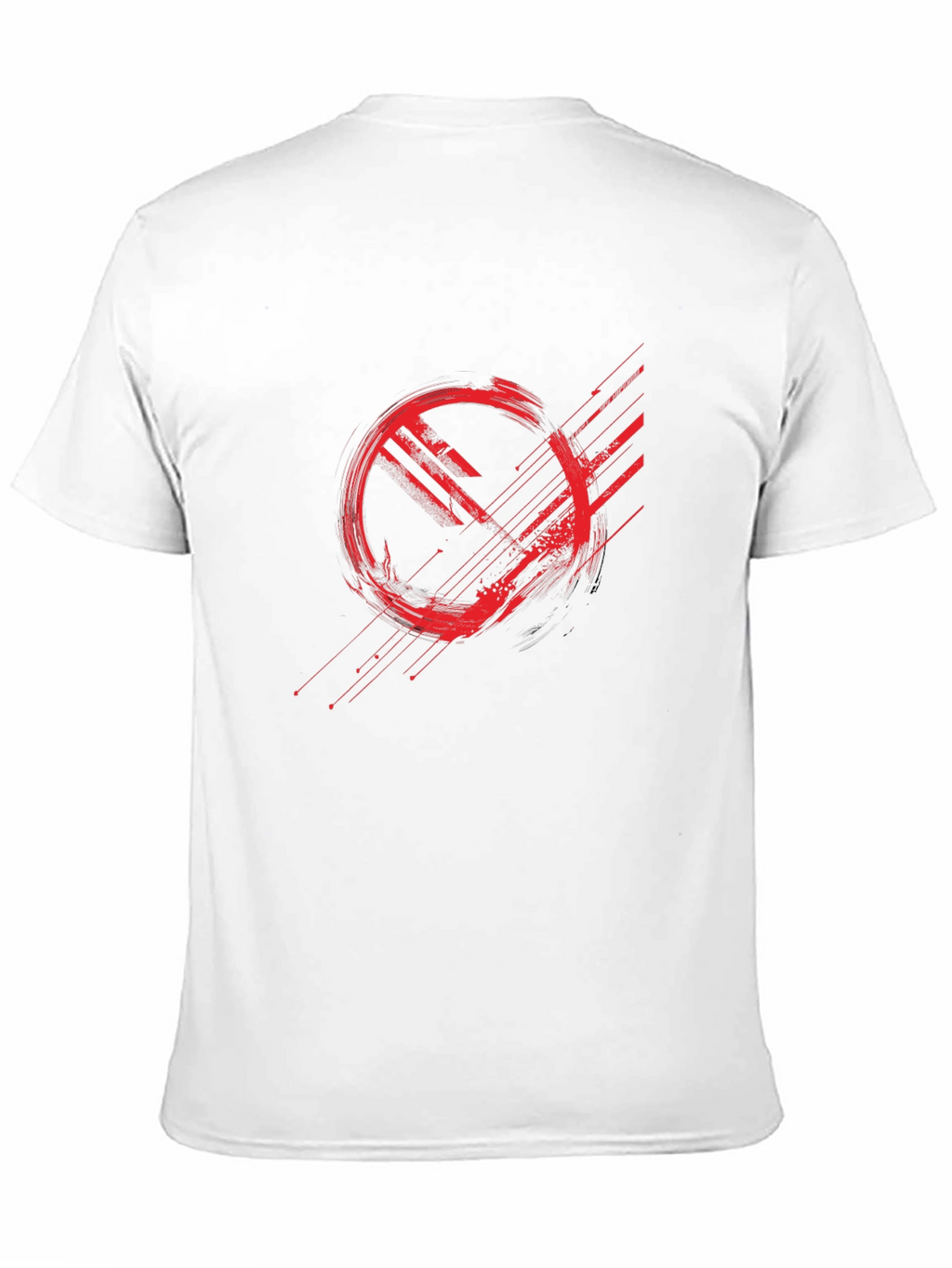 Abstract Red Graphic Print Black T-Shirt