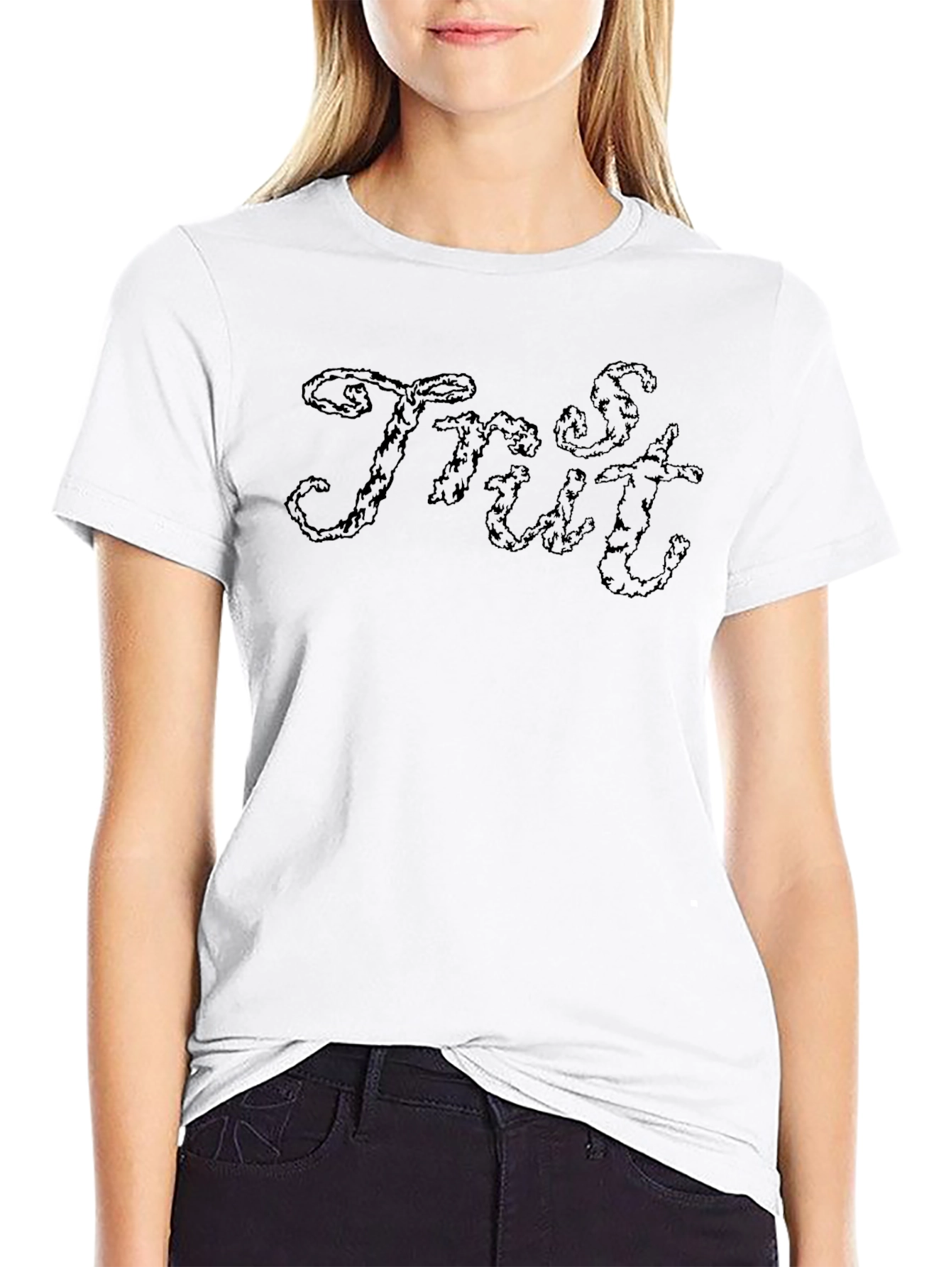 Mens Black Graphic Tee - Trust Design