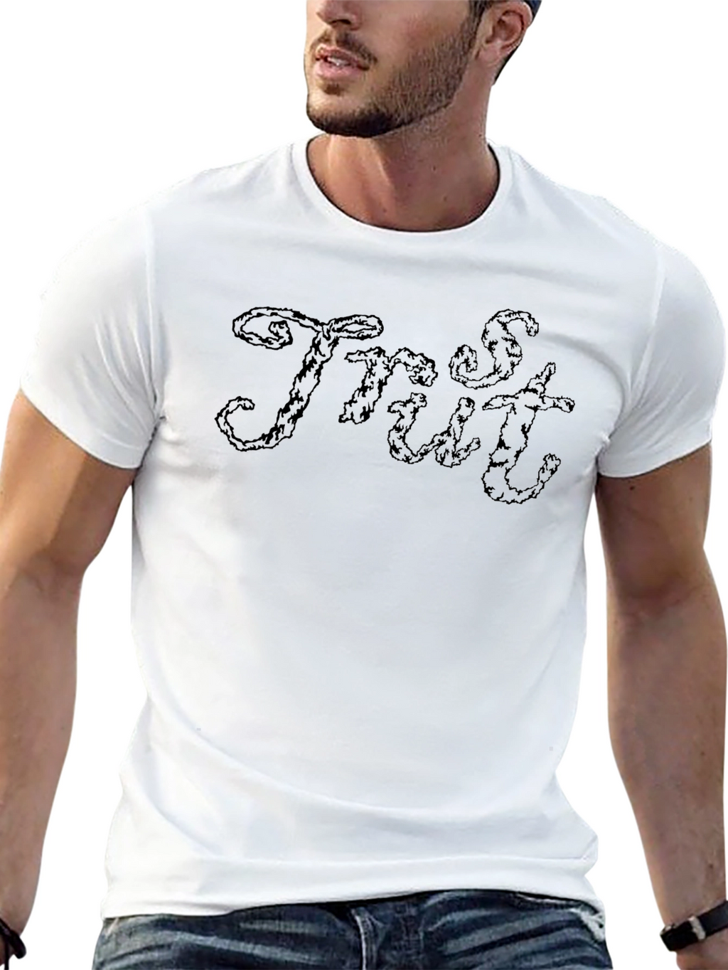 Mens Black Graphic Tee - Trust Design