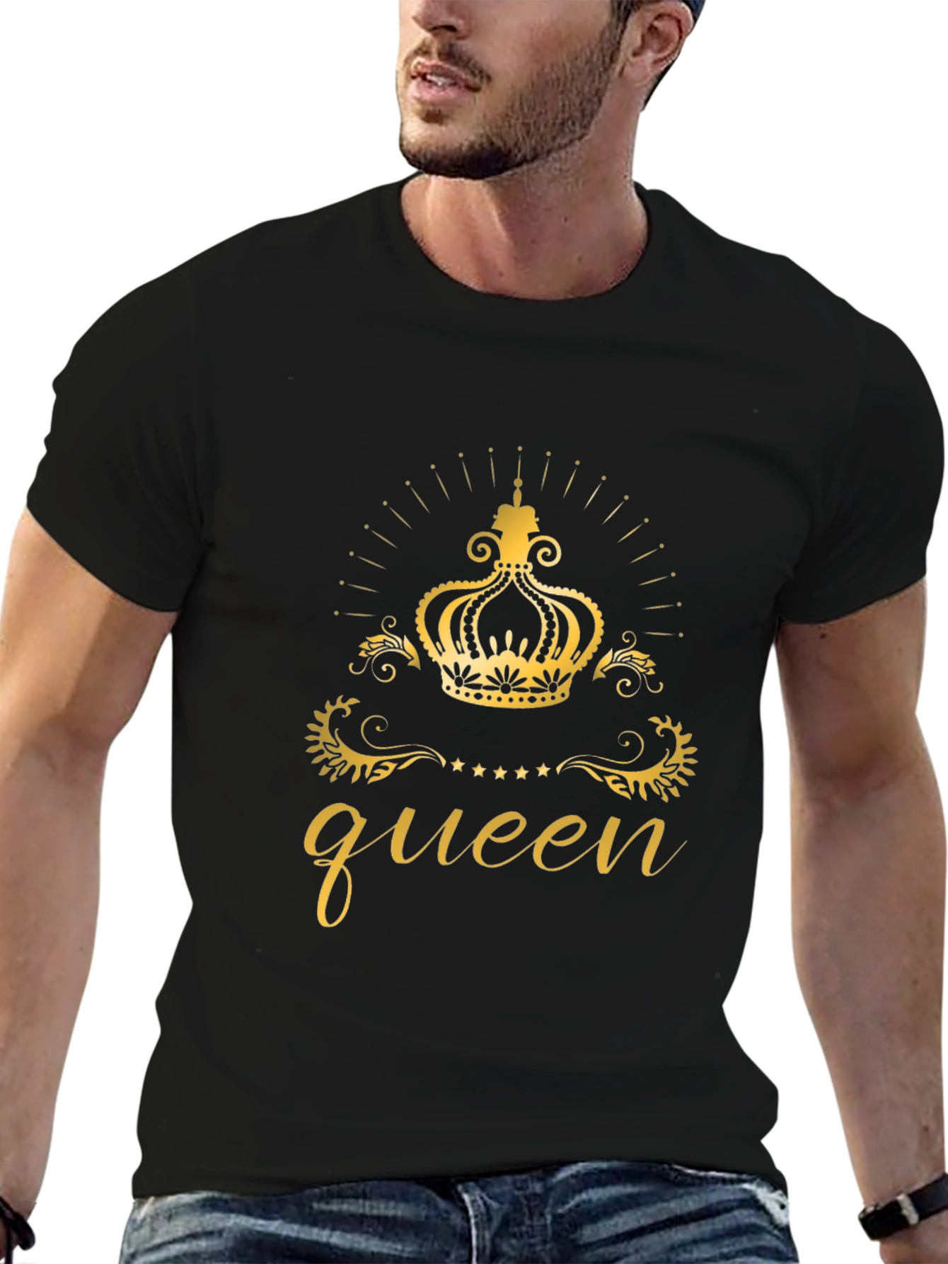 Queen Crown Graphic Black T-Shirt