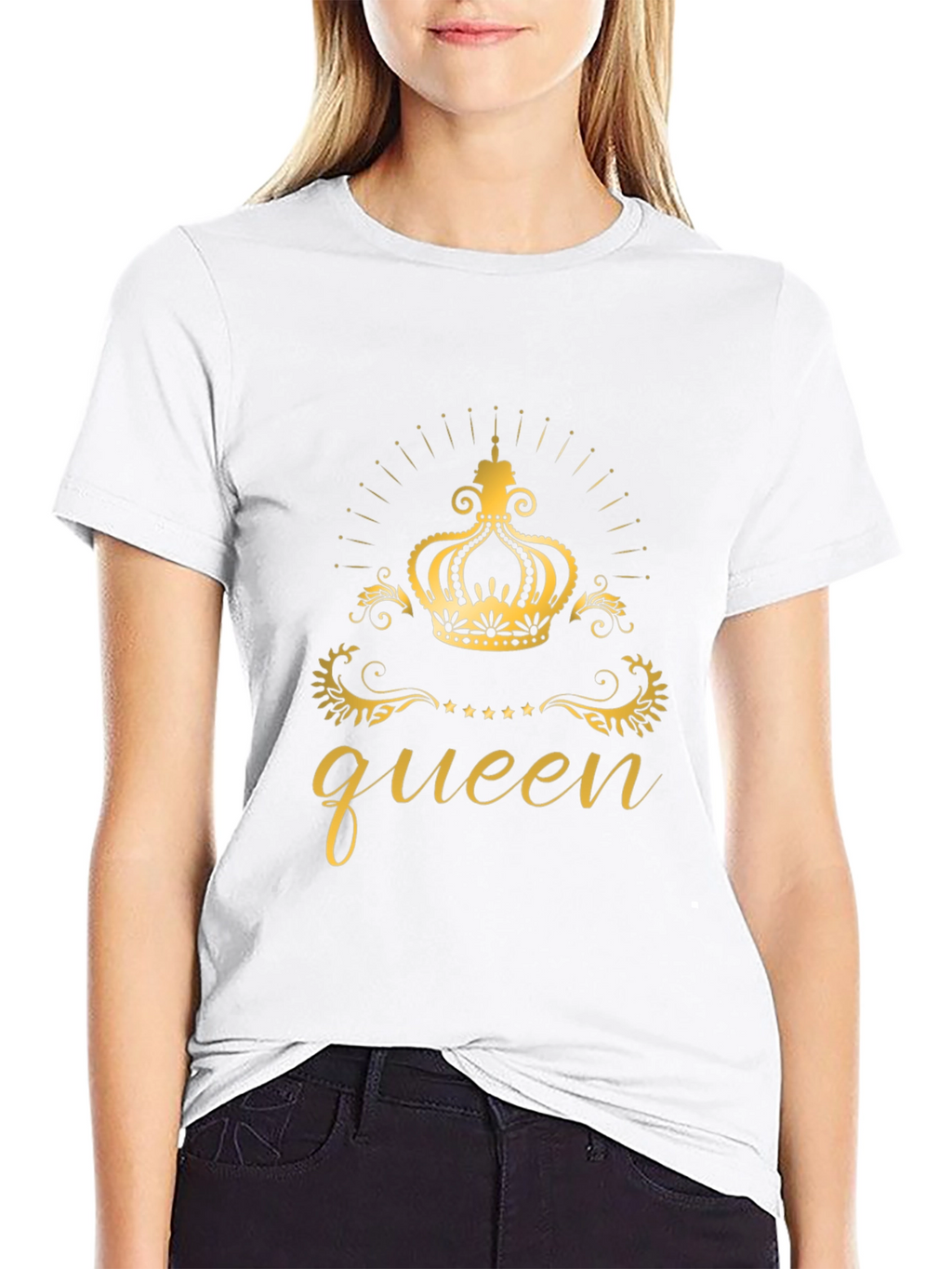Queen Crown Graphic Black T-Shirt