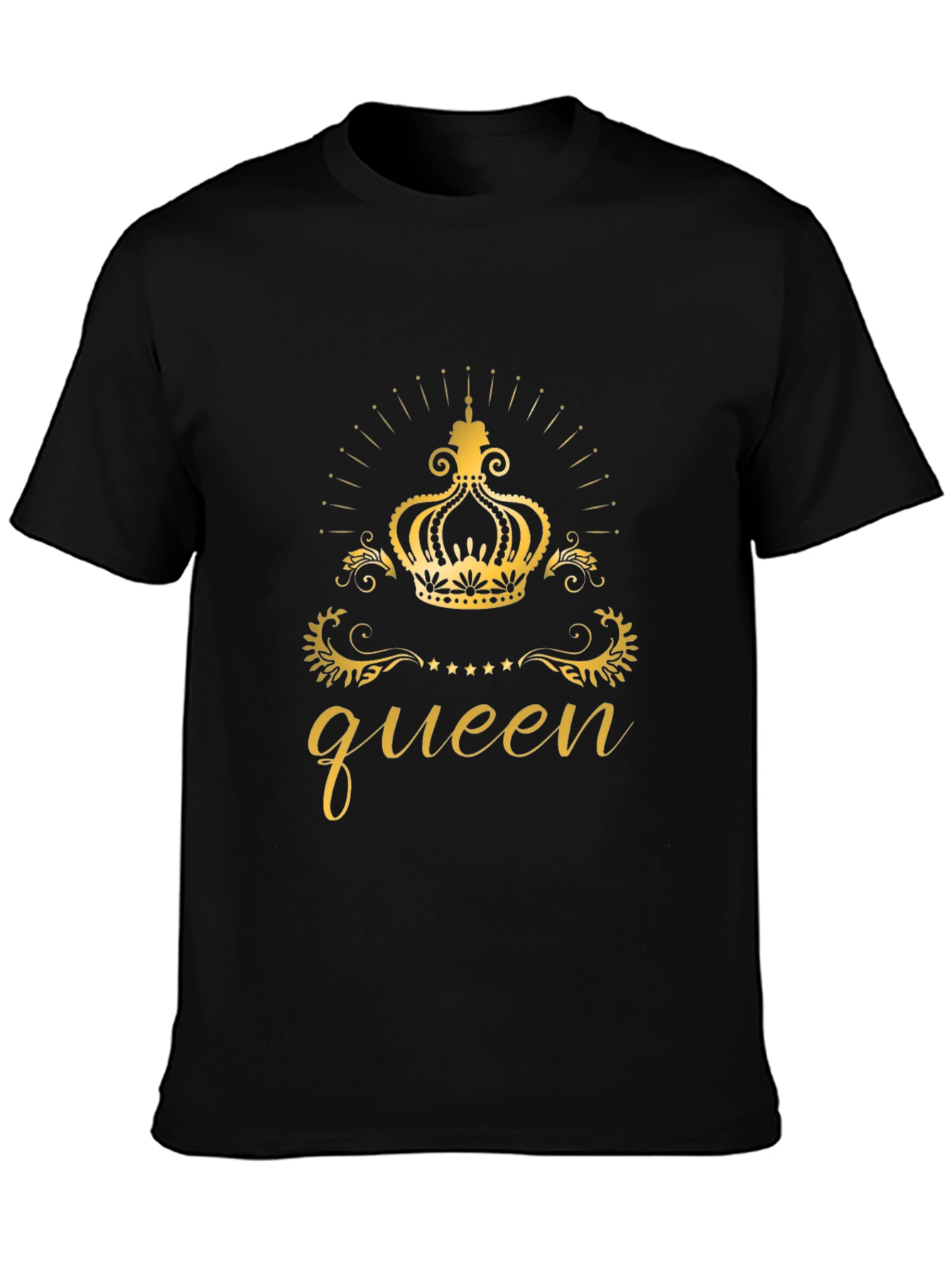 Queen Crown Graphic Black T-Shirt