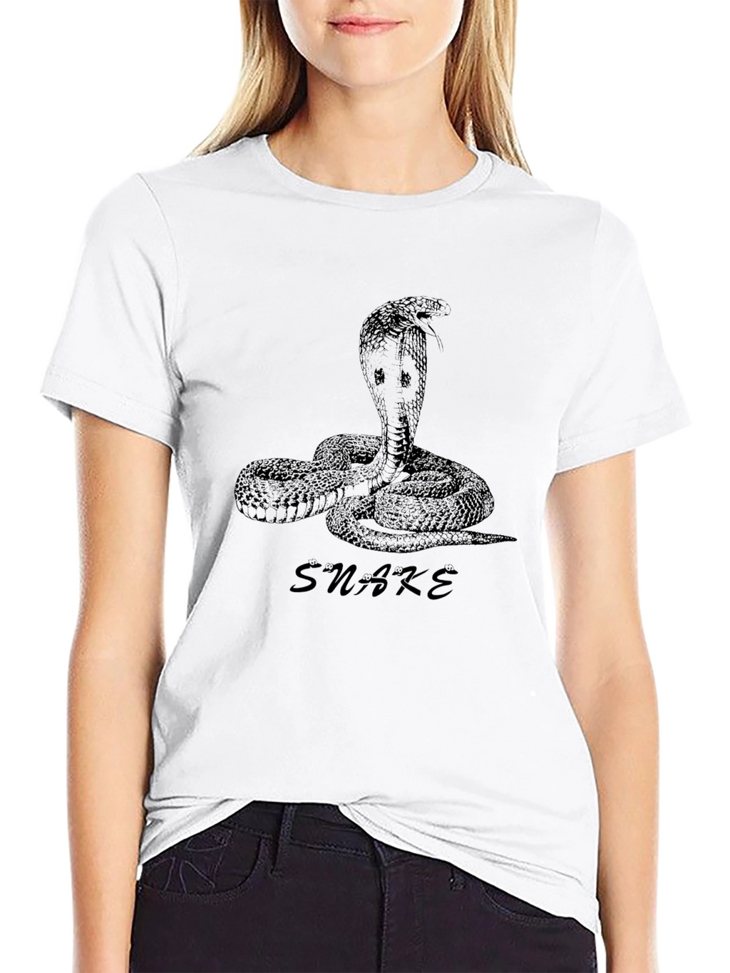 Mens Black Snake Graphic Tee