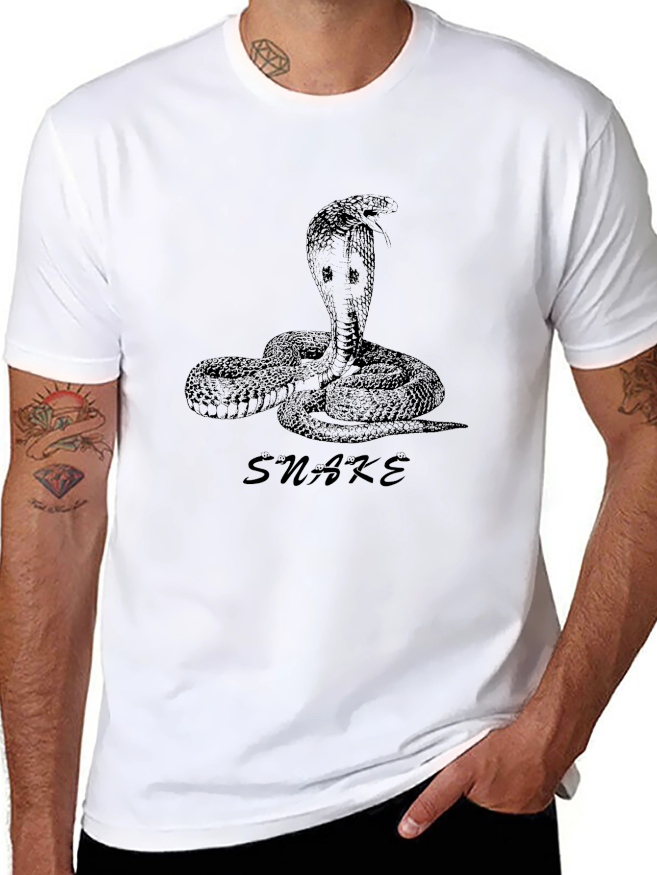 Mens Black Snake Graphic Tee