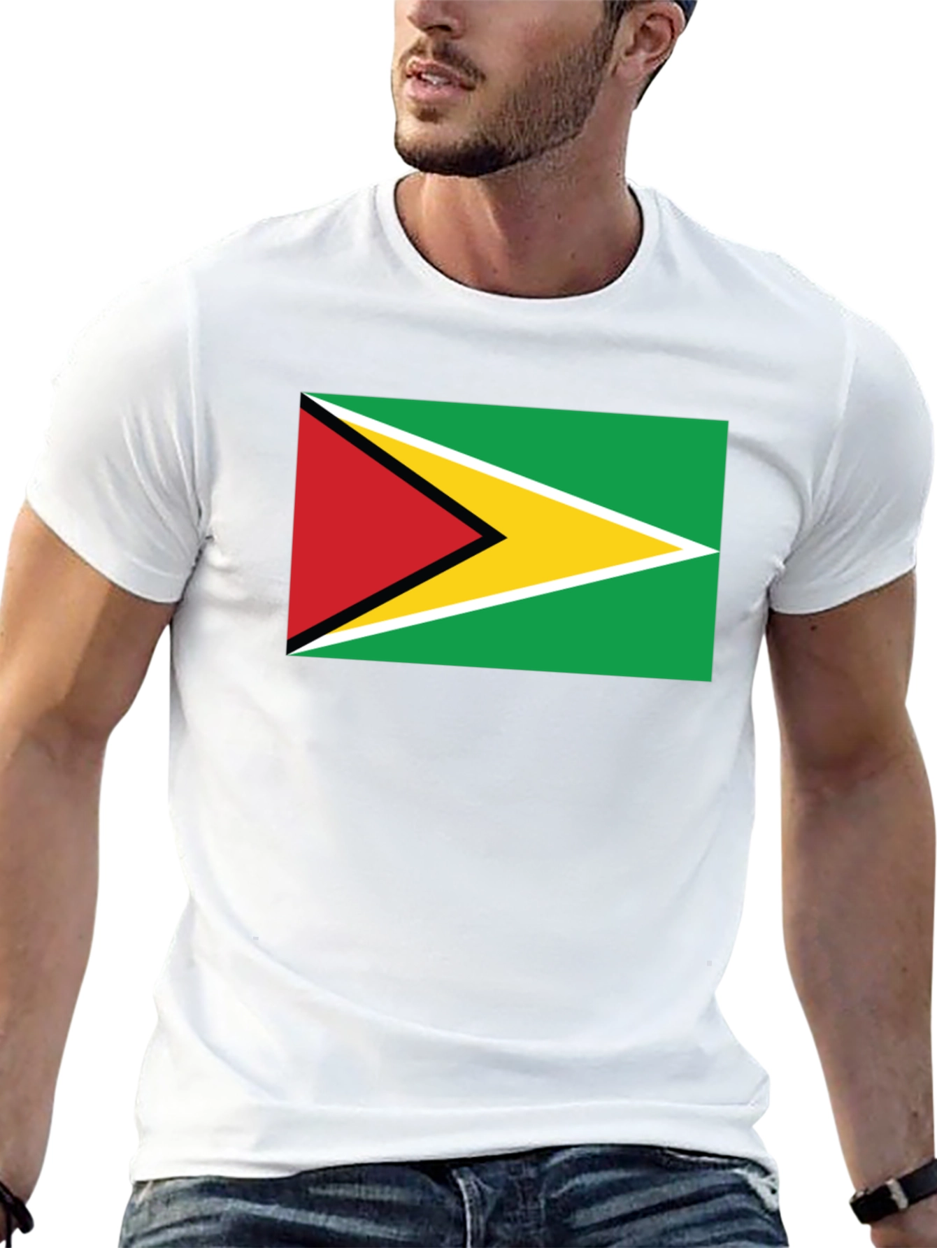 Guyana Flag Graphic Black T-Shirt
