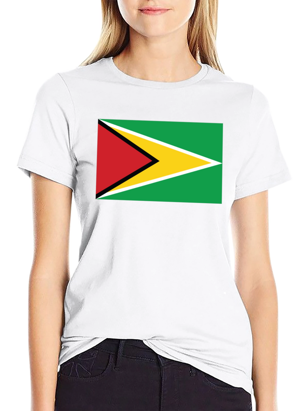 Guyana Flag Graphic Black T-Shirt