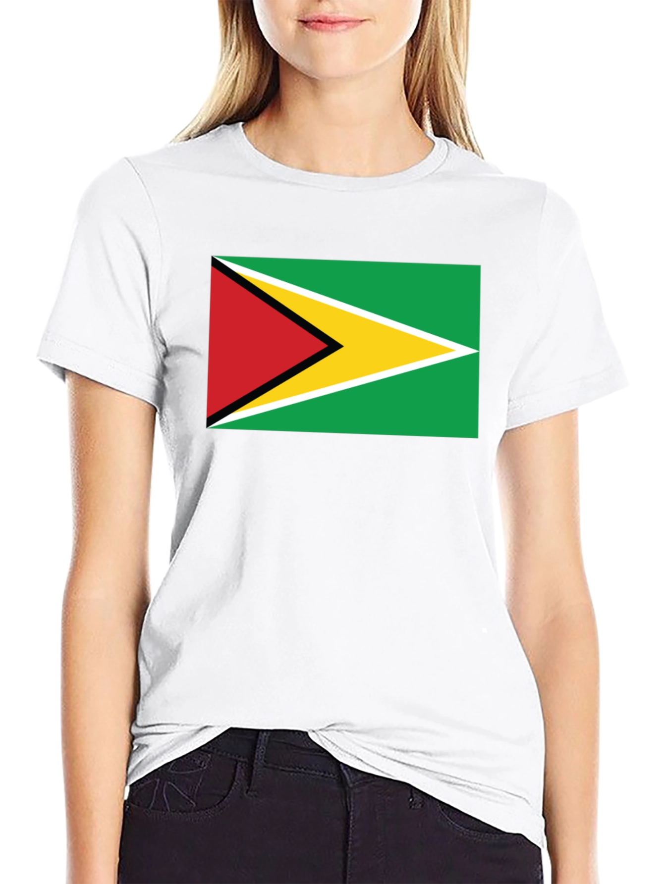 Guyana Flag Graphic Black T-Shirt