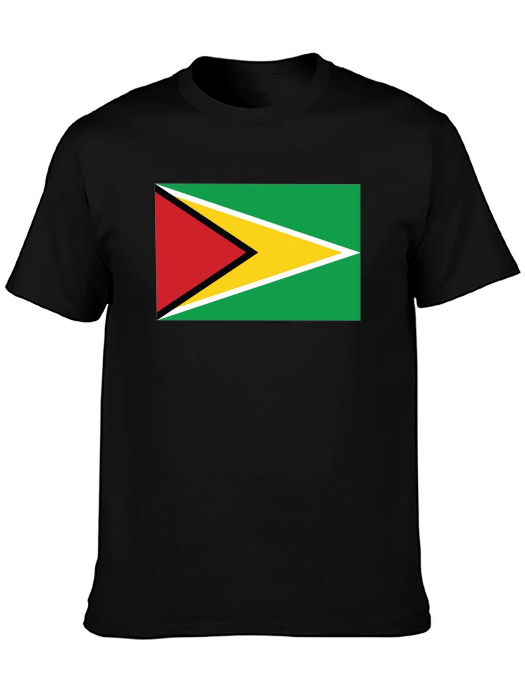 Guyana Flag Graphic Black T-Shirt