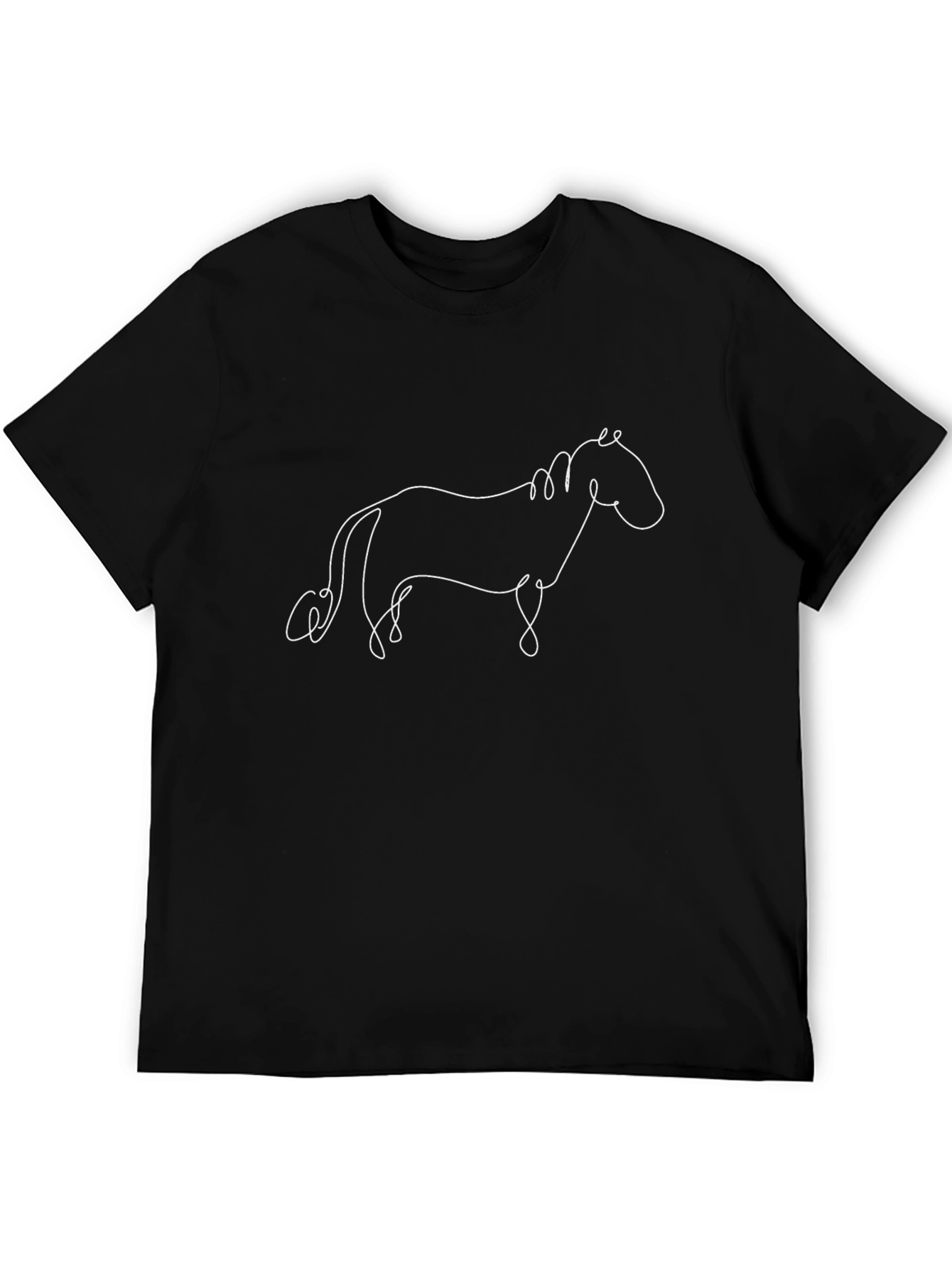 Minimalist Horse Line Art T-Shirt