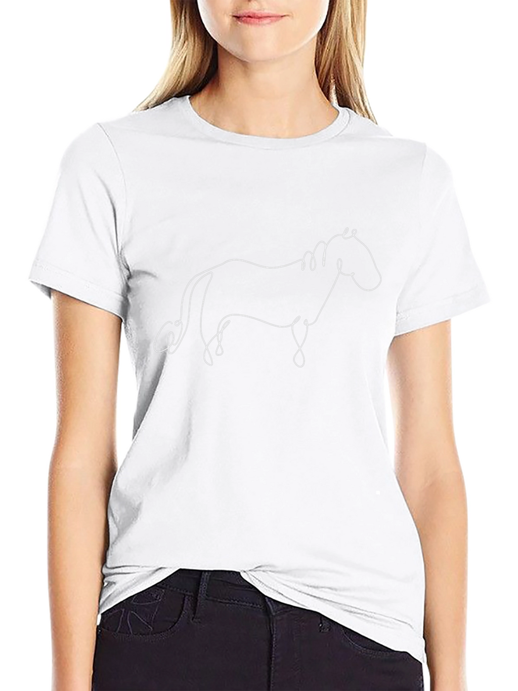 Minimalist Horse Line Art T-Shirt