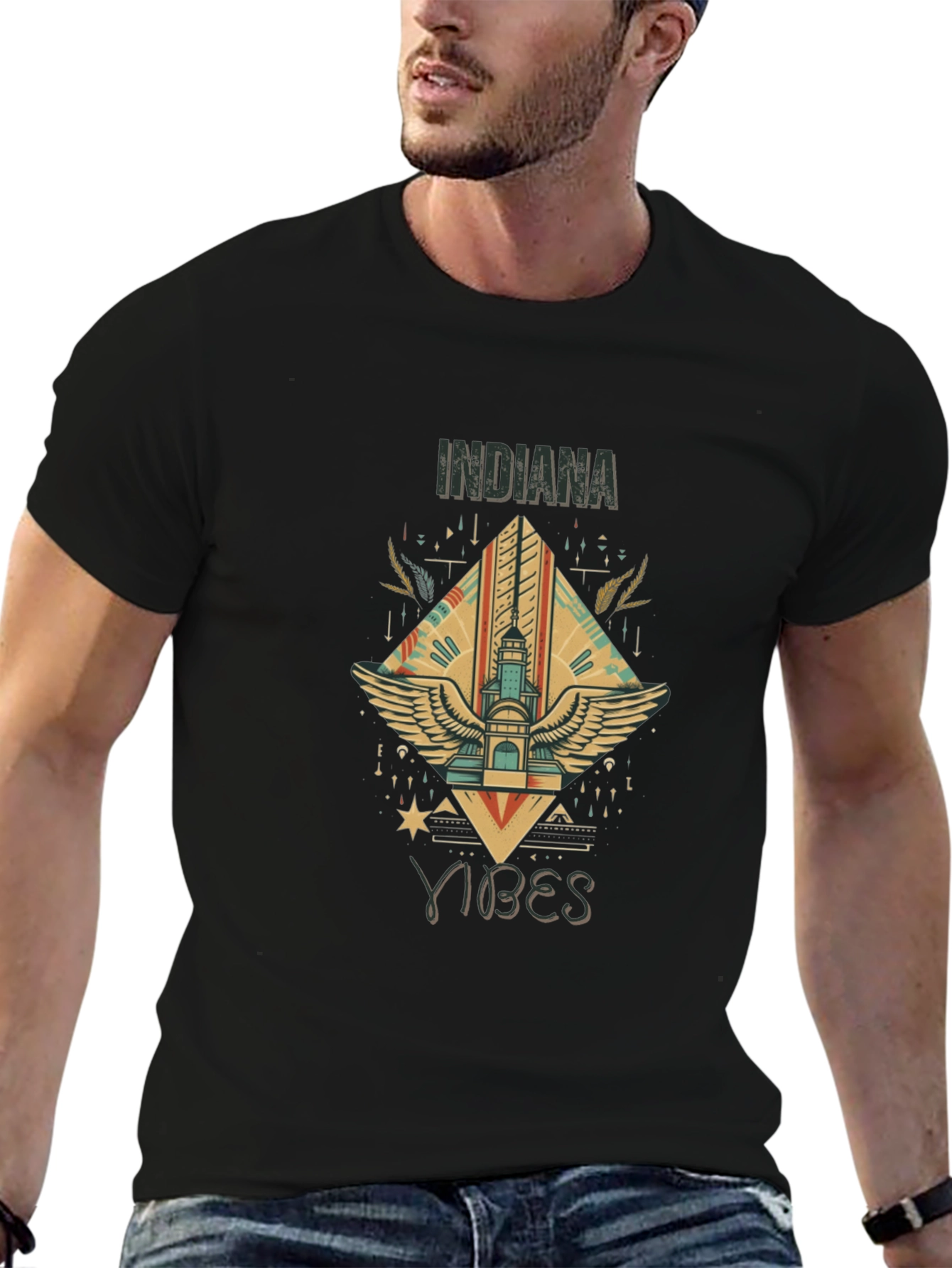 Indiana Vibes Black Graphic Tee