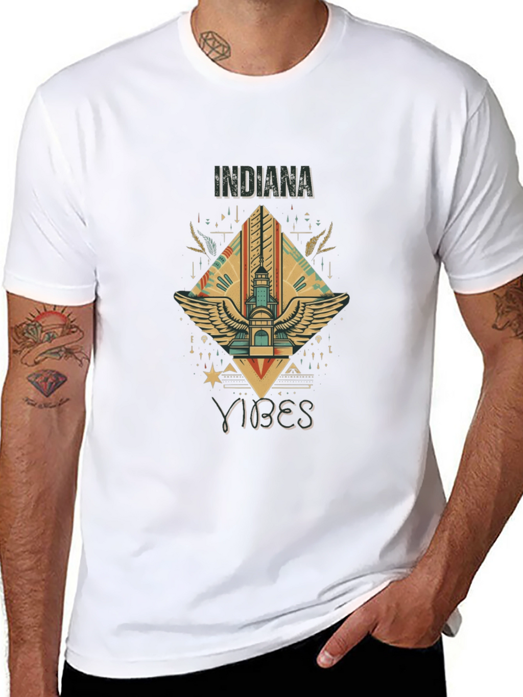 Indiana Vibes Black Graphic Tee