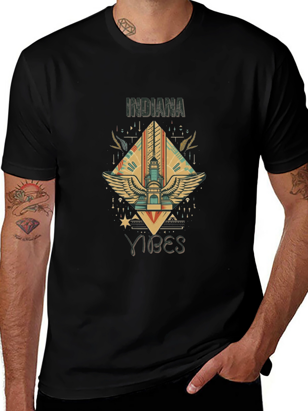 Indiana Vibes Black Graphic Tee
