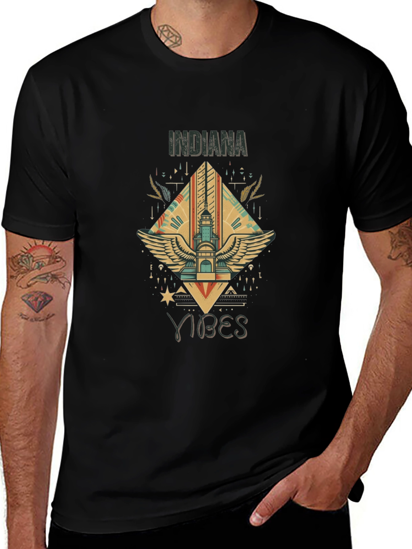 Indiana Vibes Black Graphic Tee
