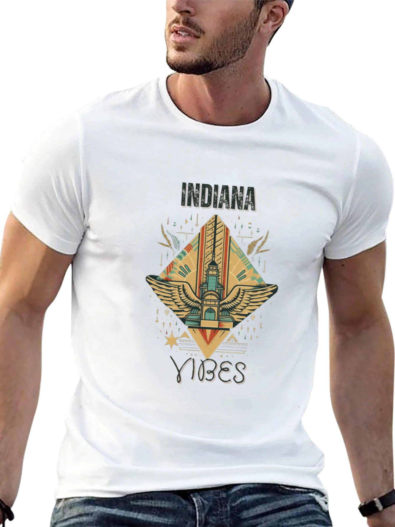 Indiana Vibes Black Graphic Tee