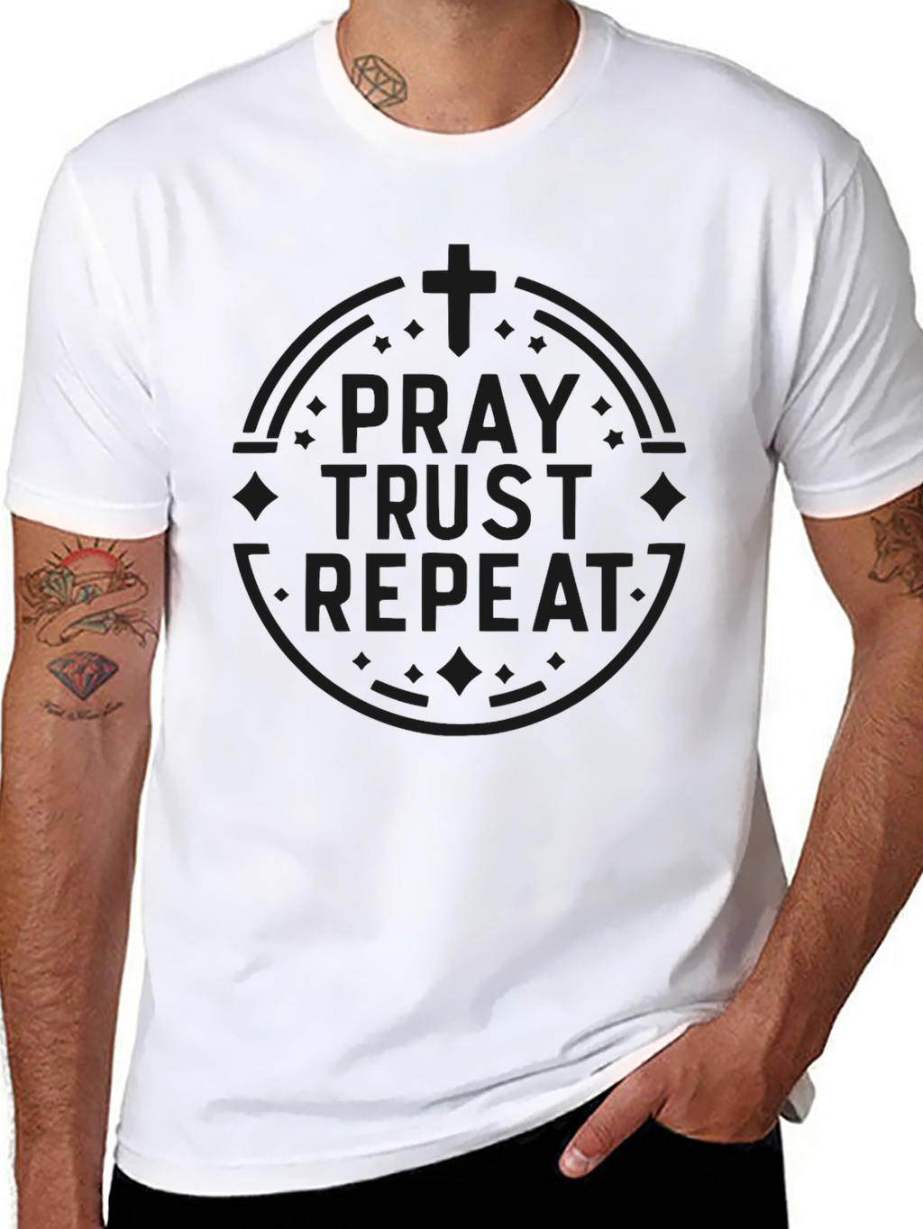 Pray Trust Repeat Graphic Tee