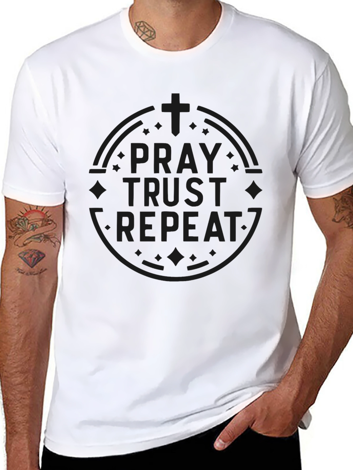Pray Trust Repeat Graphic Tee